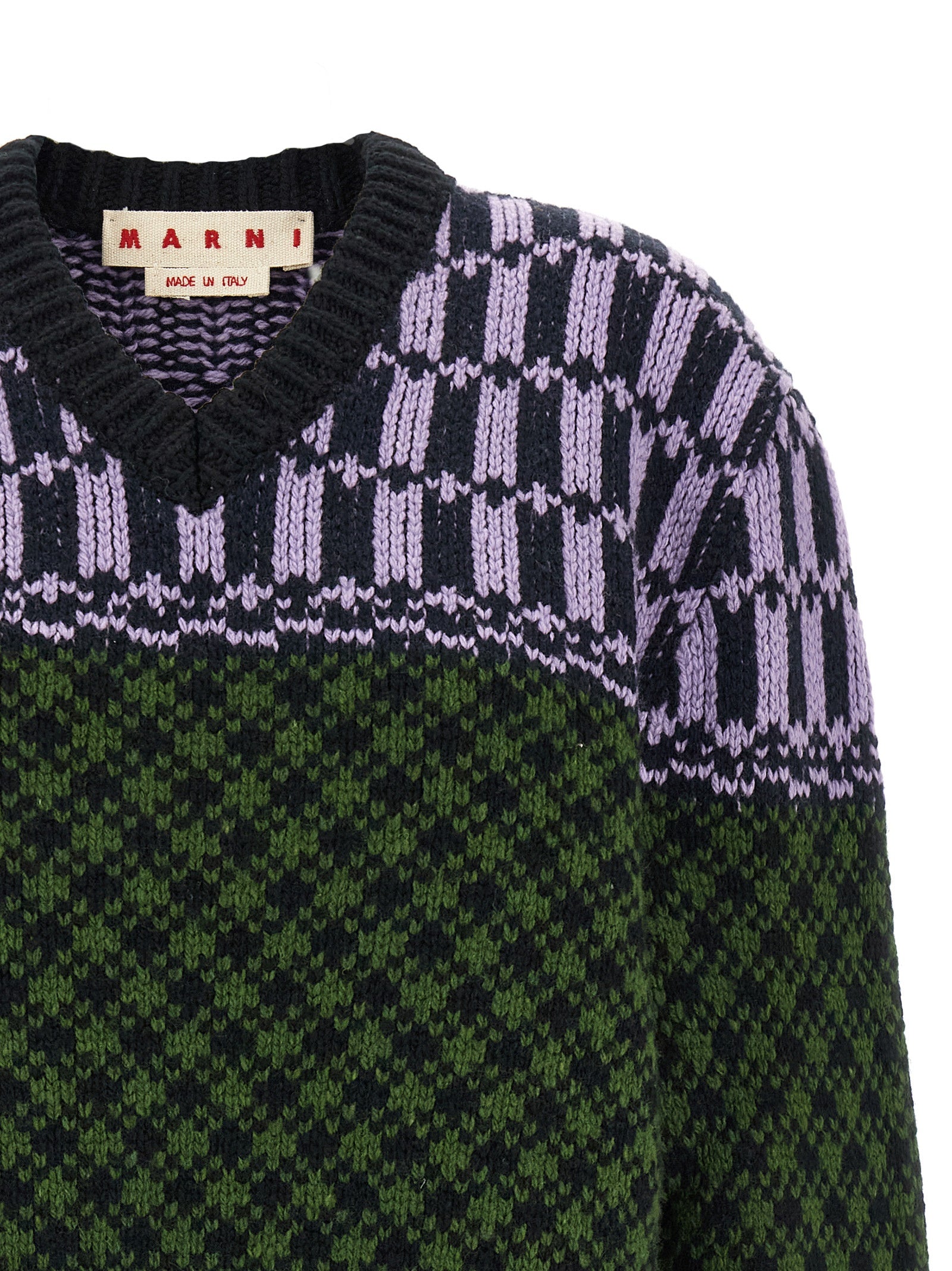 Marni Mehrfarbige Wollstrickjacke
