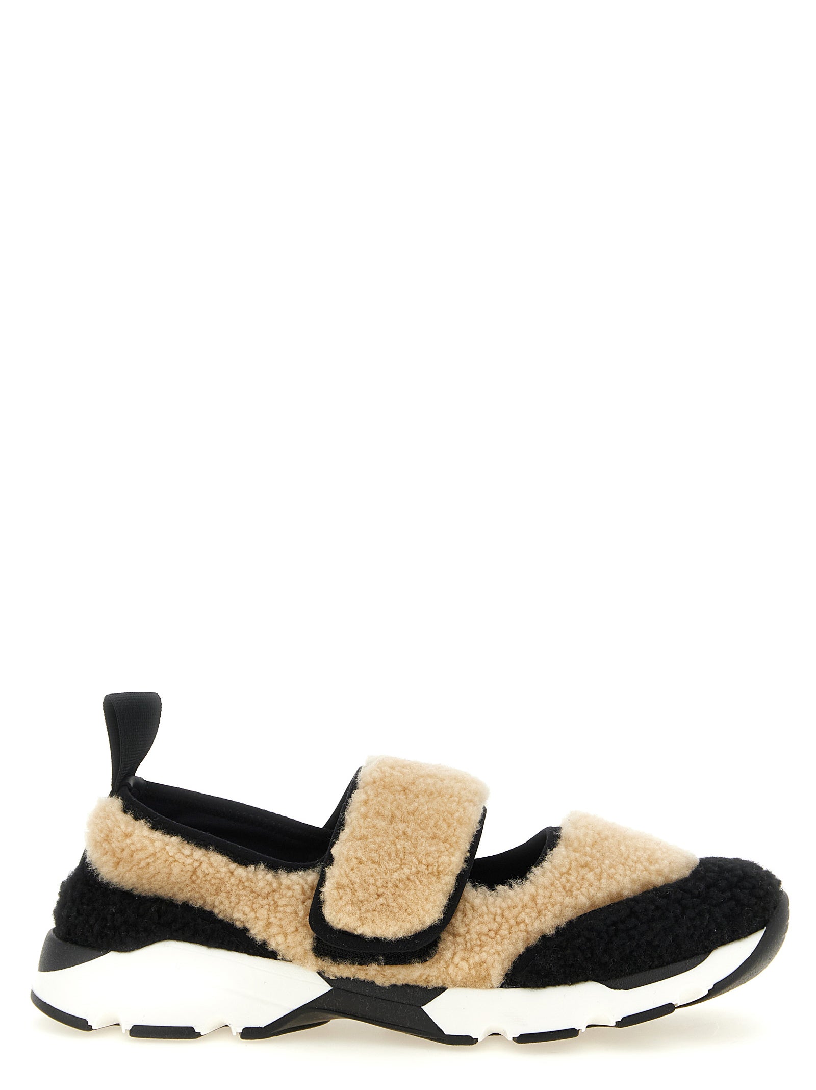 Marni Zweifarbige Lammleder-Sneaker mit klobiger Sohle