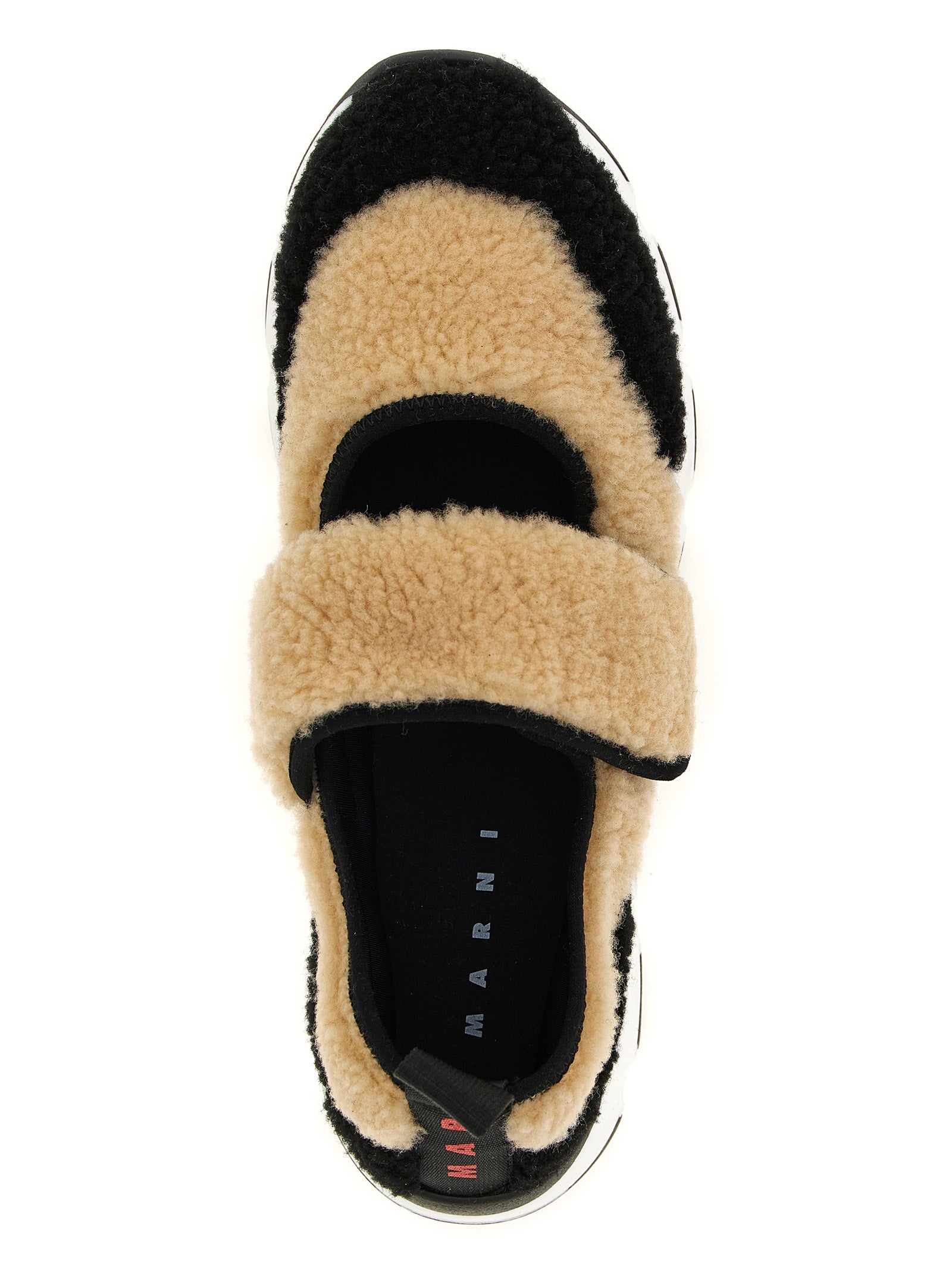 Marni Zweifarbige Lammleder-Sneaker mit klobiger Sohle