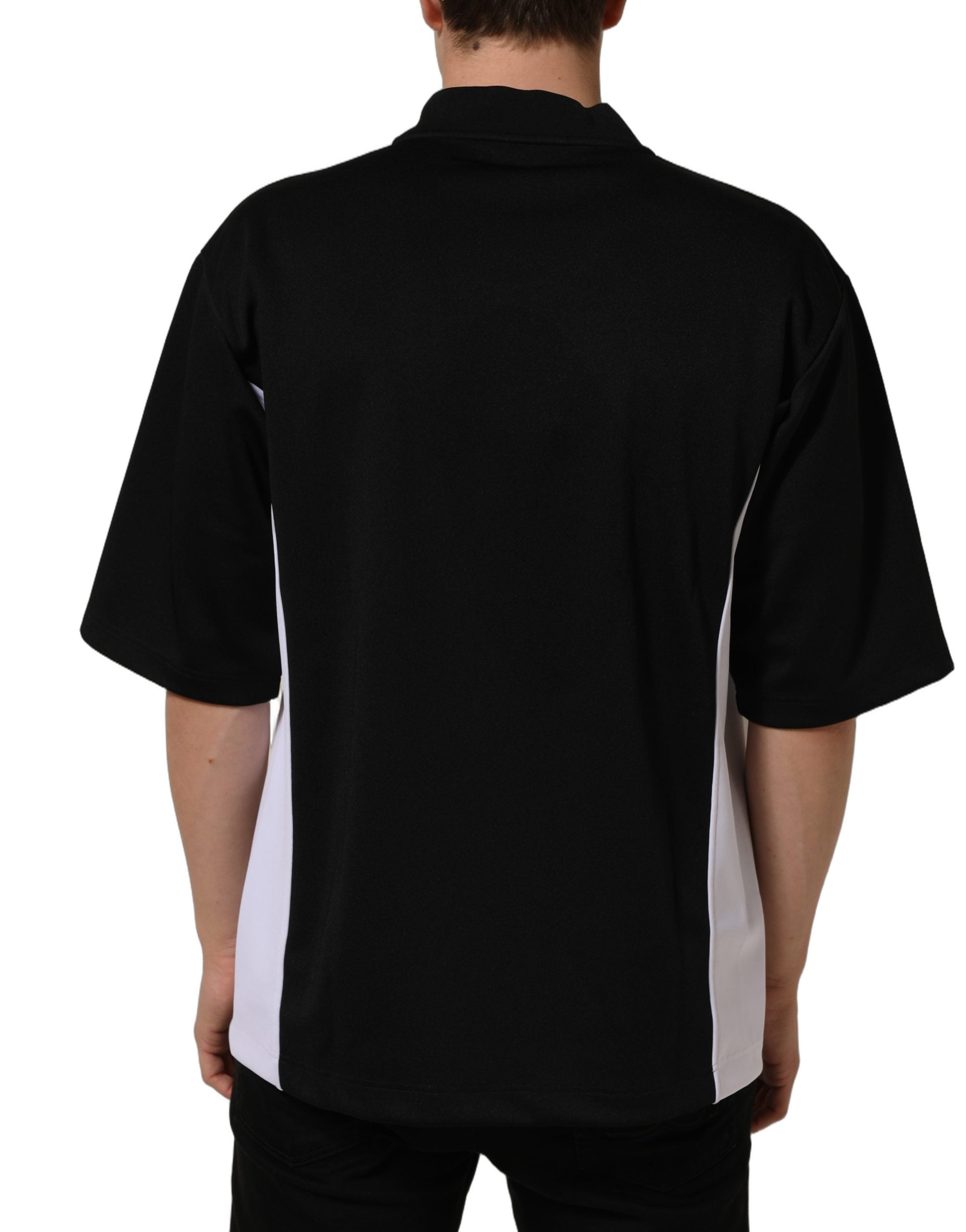 Dolce & Gabbana Schwarzes Oversized Jersey-T-Shirt DGVIB3 aus Polyester