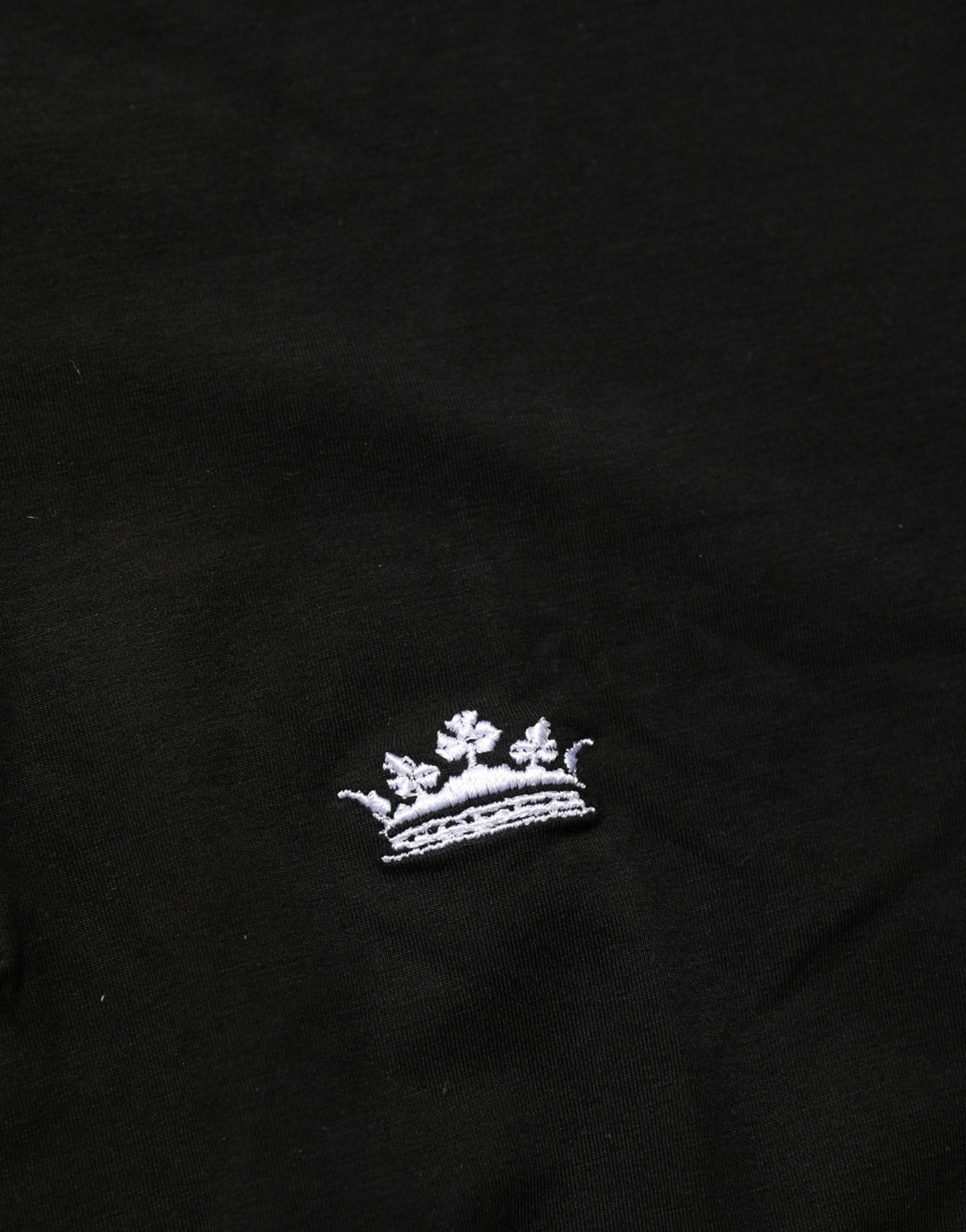 Dolce & Gabbana Herren-T-Shirt Black Crown mit Henley-Ausschnitt