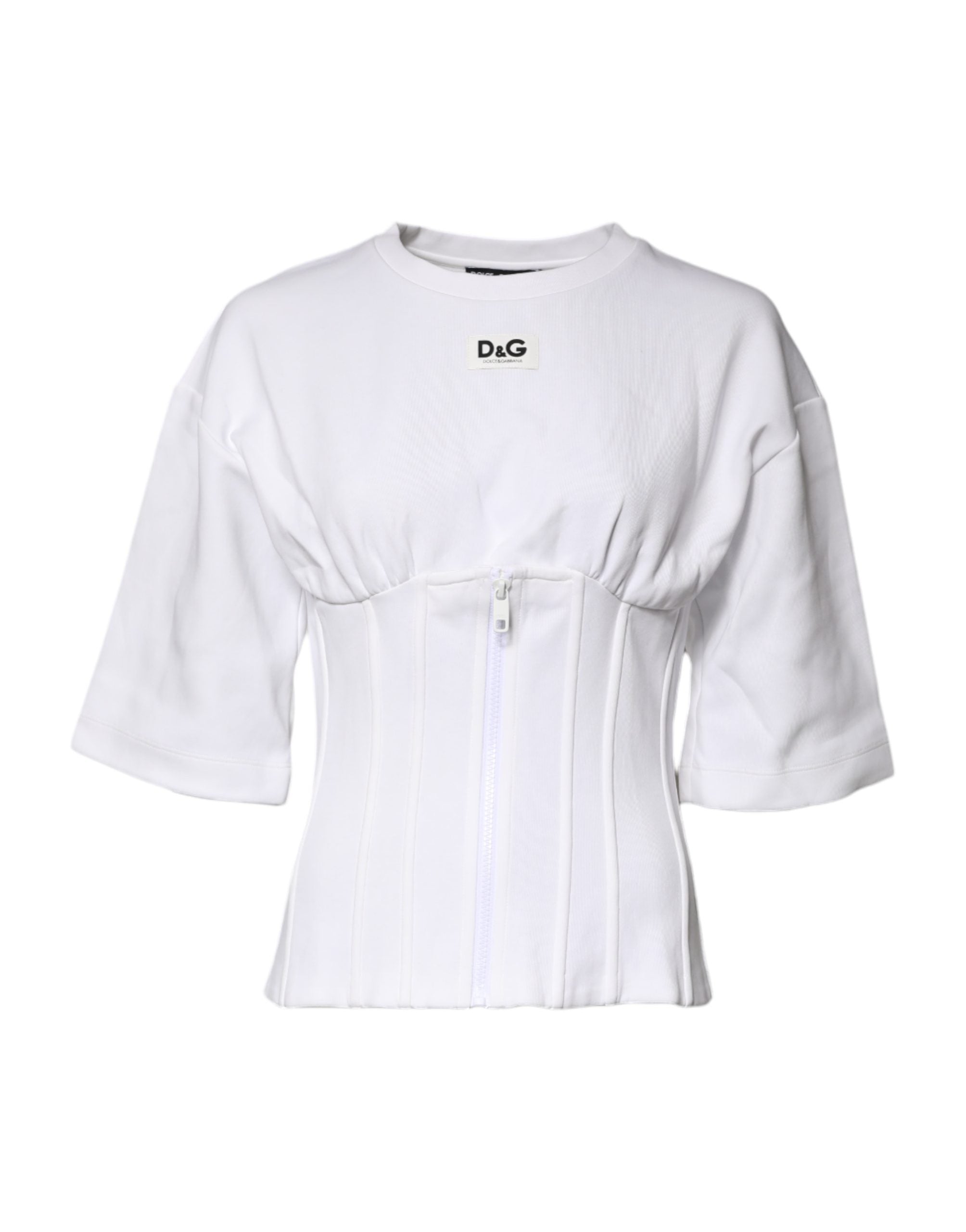 Dolce & Gabbana Weiße Korsett-Bluse aus Baumwollmischung