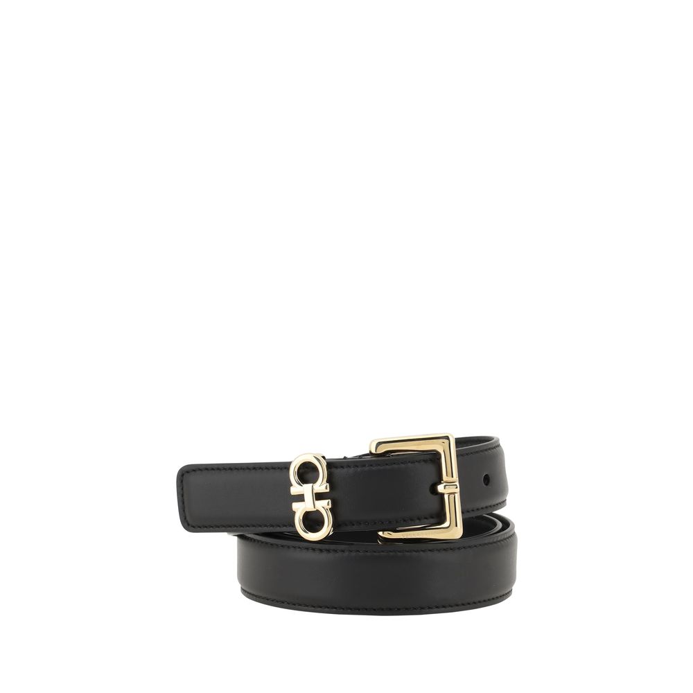 Ferragamo Schwarzer Kalbsleder Bos Taurus Regular Gürtel