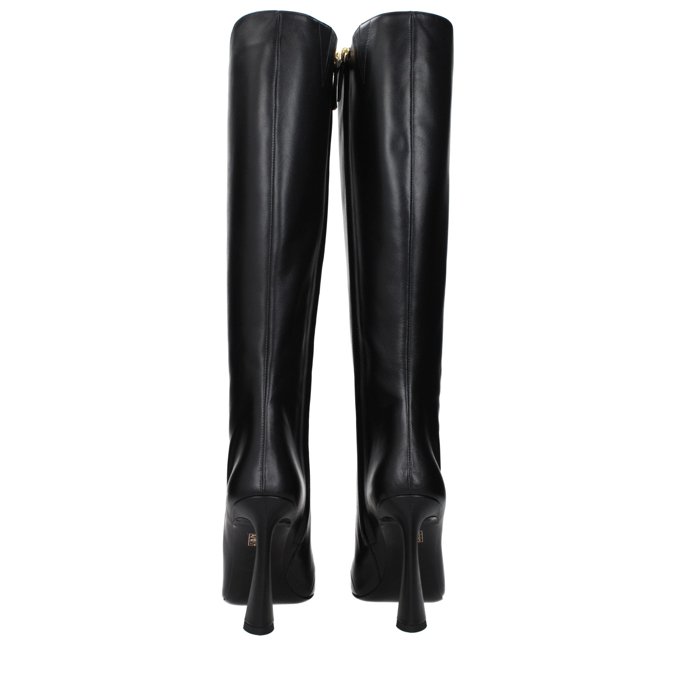 Versace Schwarze Lederstiefel