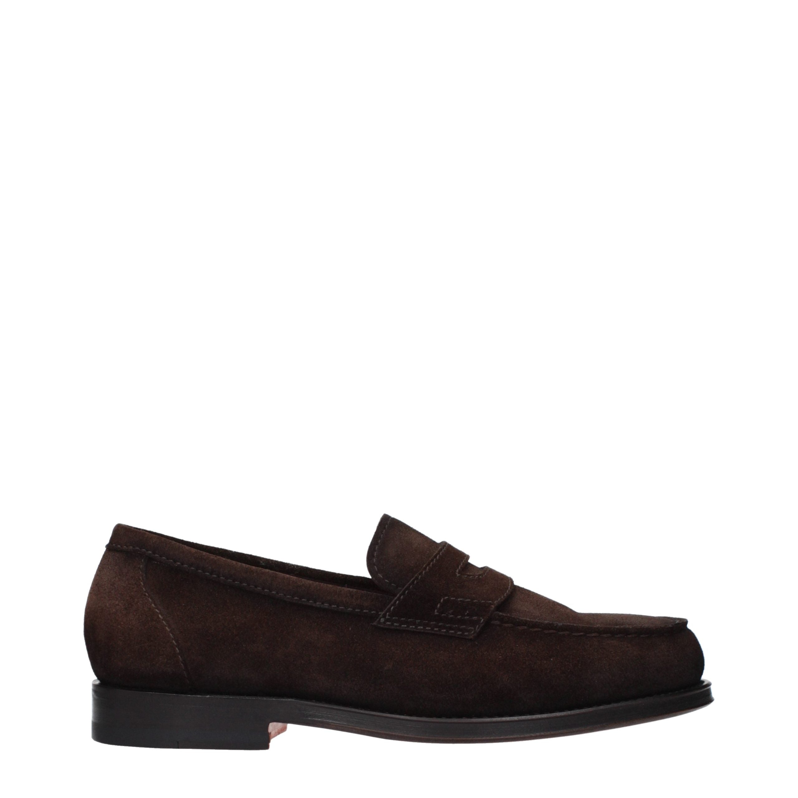 Santoni Braune Loafer aus Leder zum Hineinschlüpfen