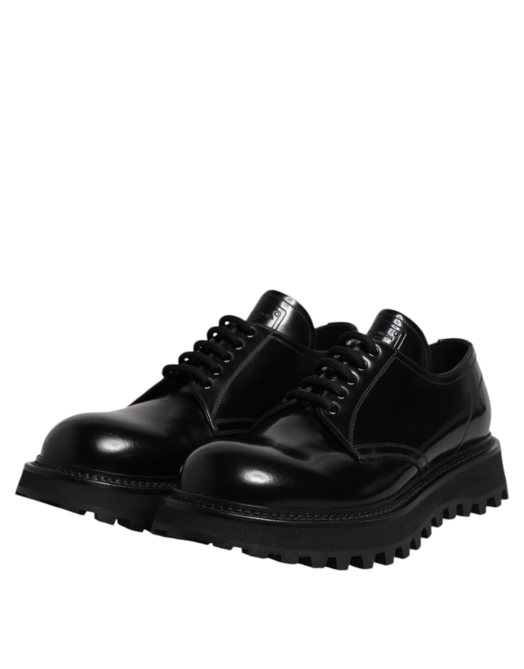 Dolce & Gabbana Schwarze Kalbsleder Hi-Trekking Derby Schuhe