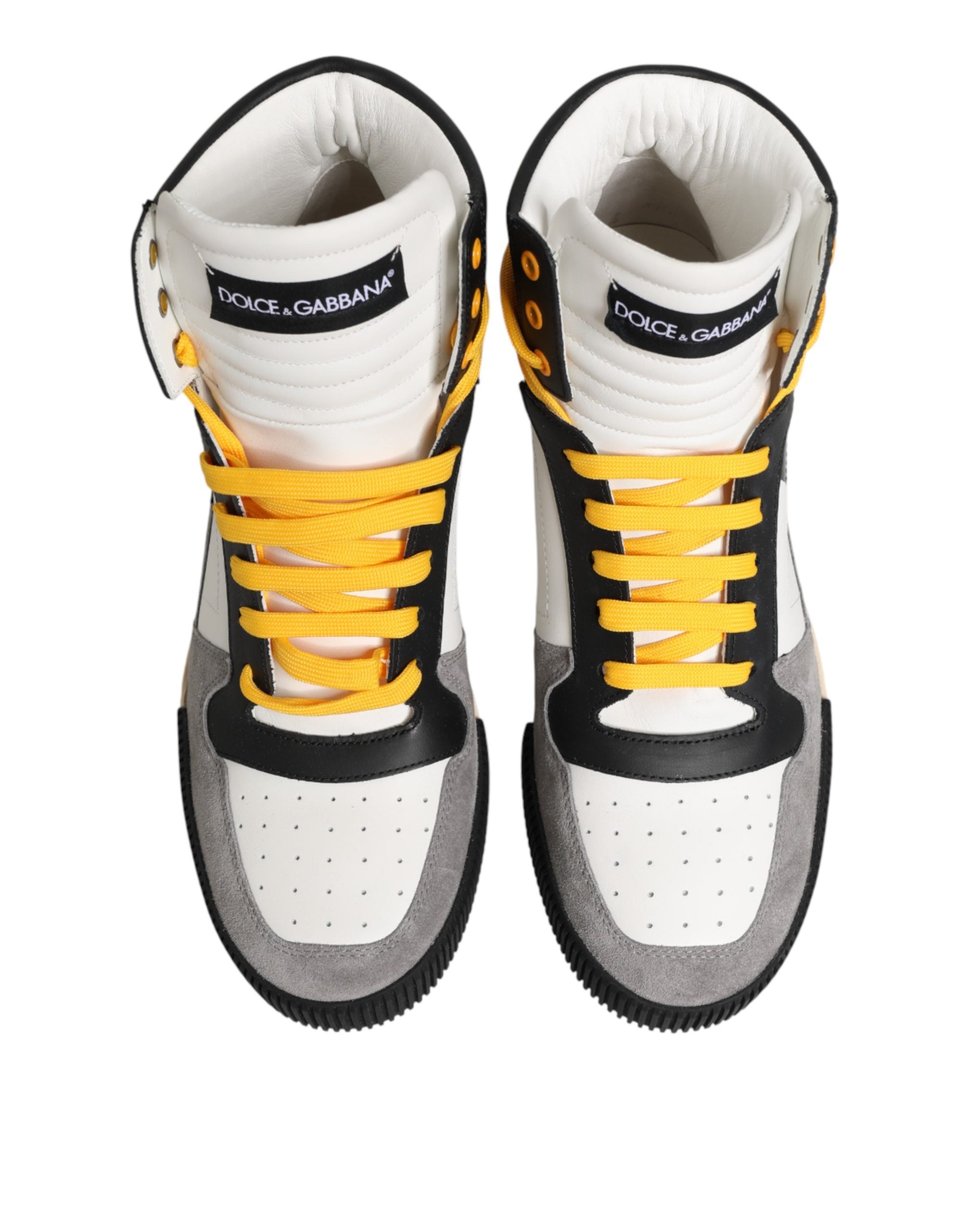 Dolce & Gabbana Mehrfarbige High-Top-Sneaker aus Kalbsleder