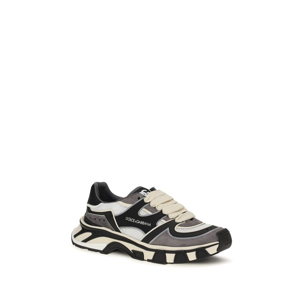 Dolce & Gabbana Graue Kalbsleder Bos Taurus Chunky Sneaker