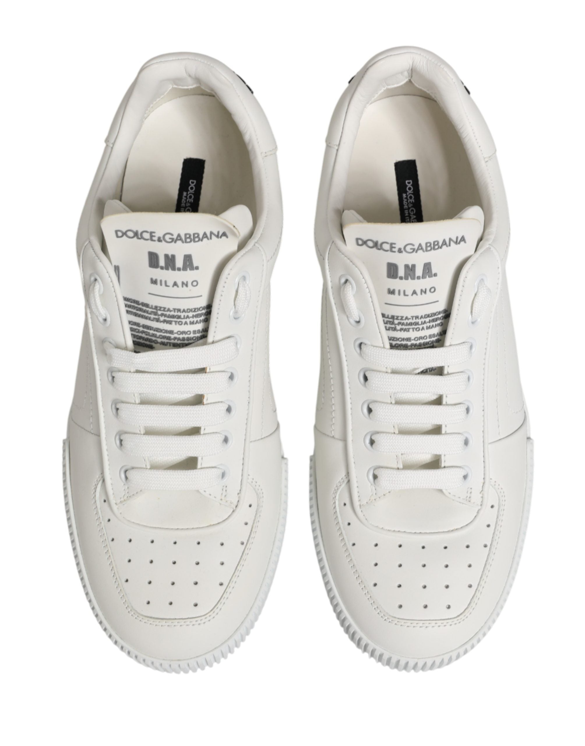 Dolce & Gabbana Weiß Miami Leder Low Top Männer Turnschuhe Schuhe