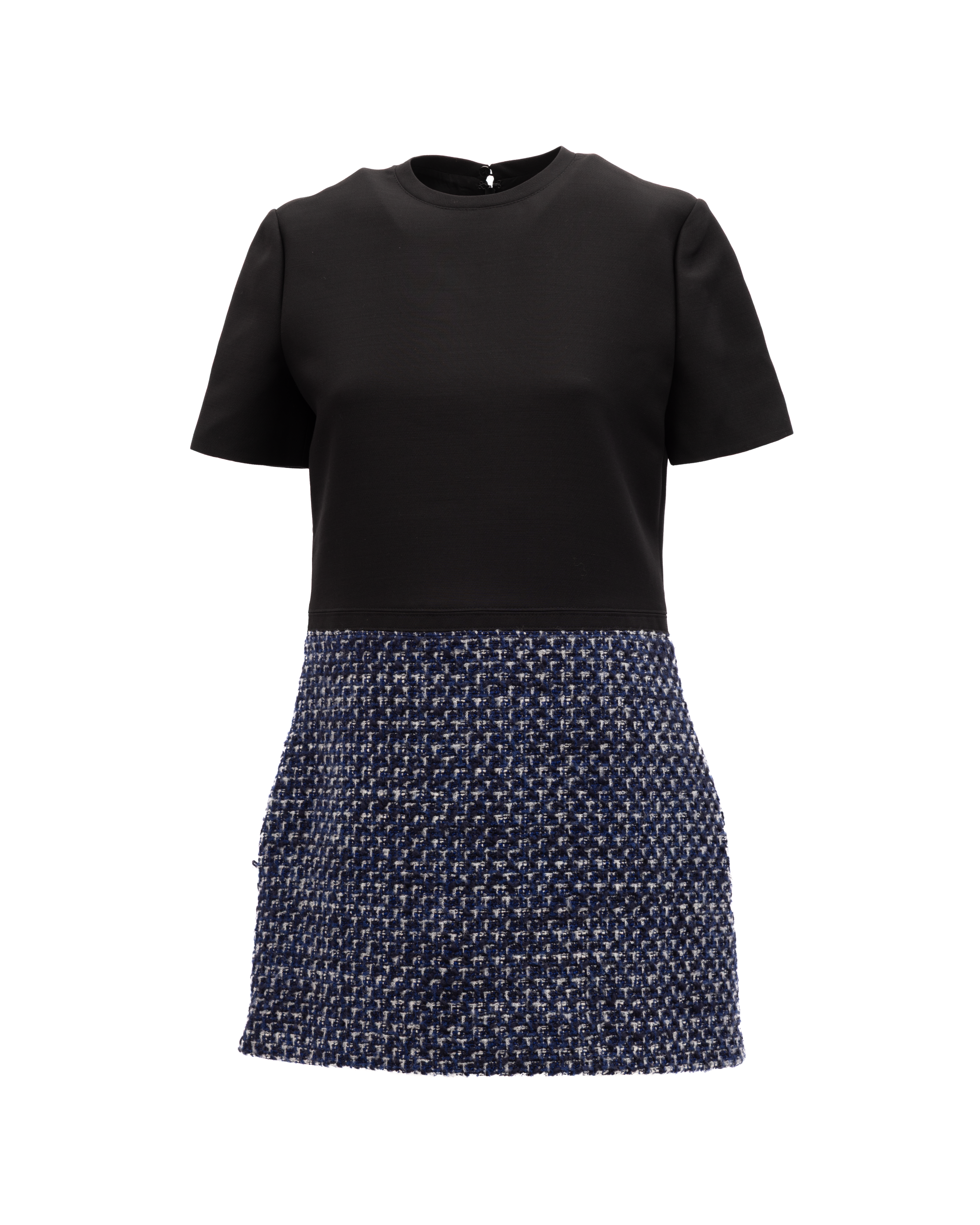 Valentino Garavani Mini-Kleid aus Tweed in Schwarz und Blau