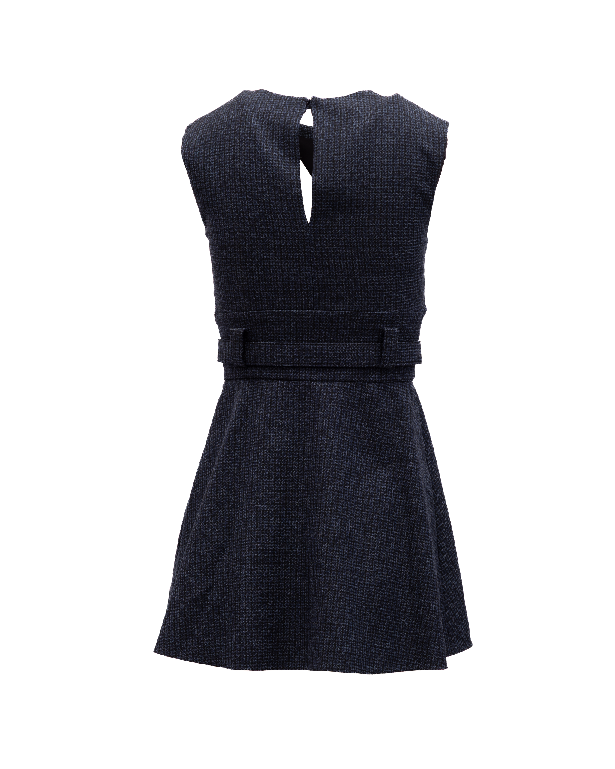 Valentino Garavani Ärmelloses Minikleid mit Marineblauem Karomuster