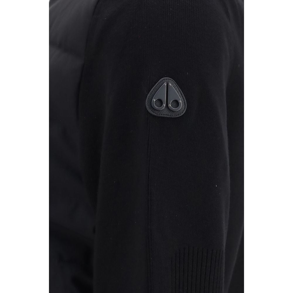 Moose Knuckles Schwarze Viskose-Jacke in voller Länge