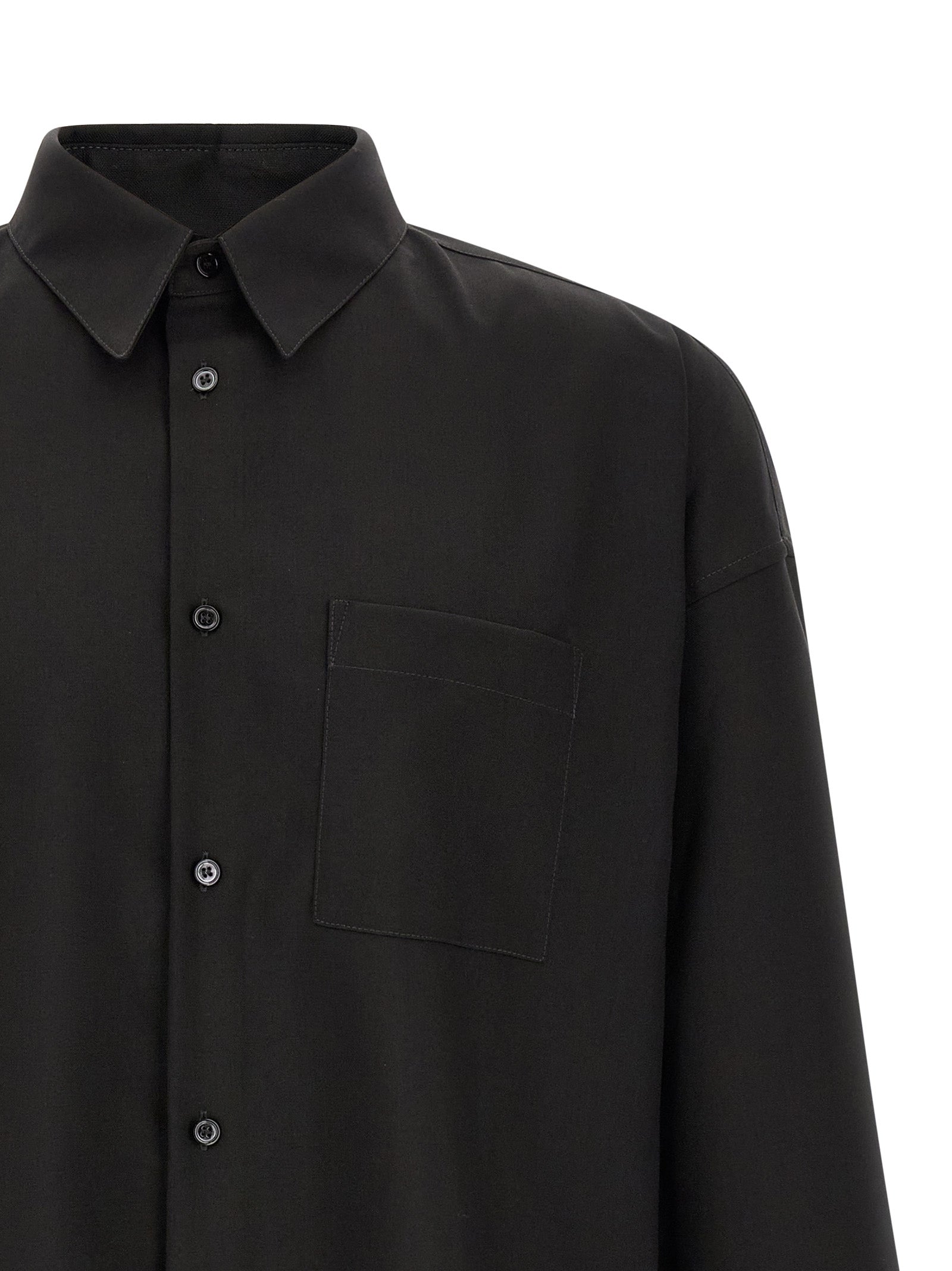 Marni Schwarze Bluse aus reiner Schurwolle