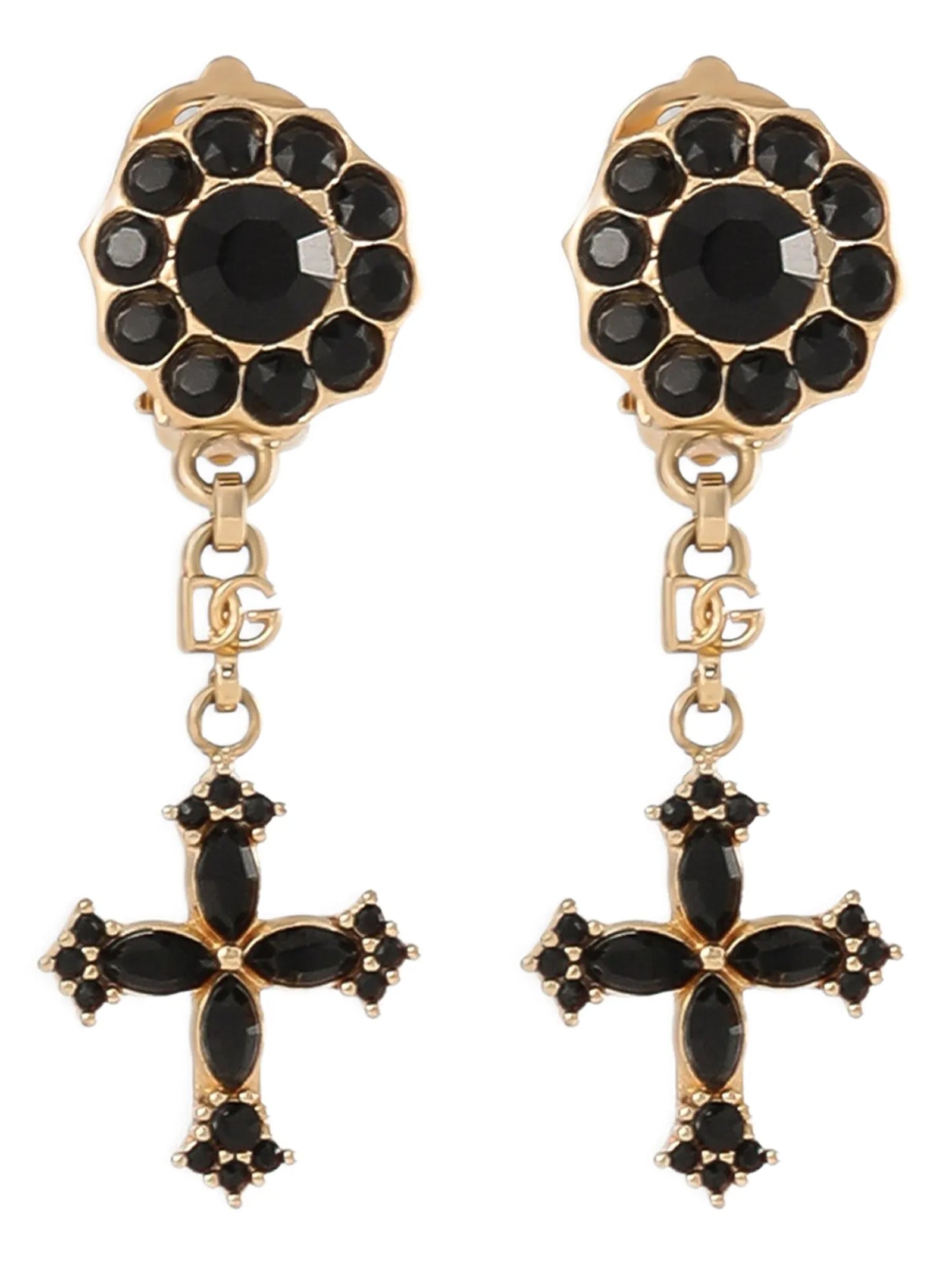 Dolce & Gabbana Schwarze Messing-Ohrringe