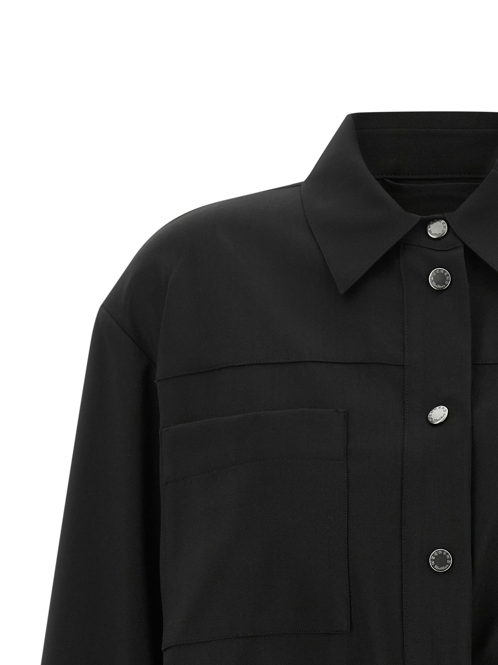 Max Mara Schwarze Wolljacke in voller Länge