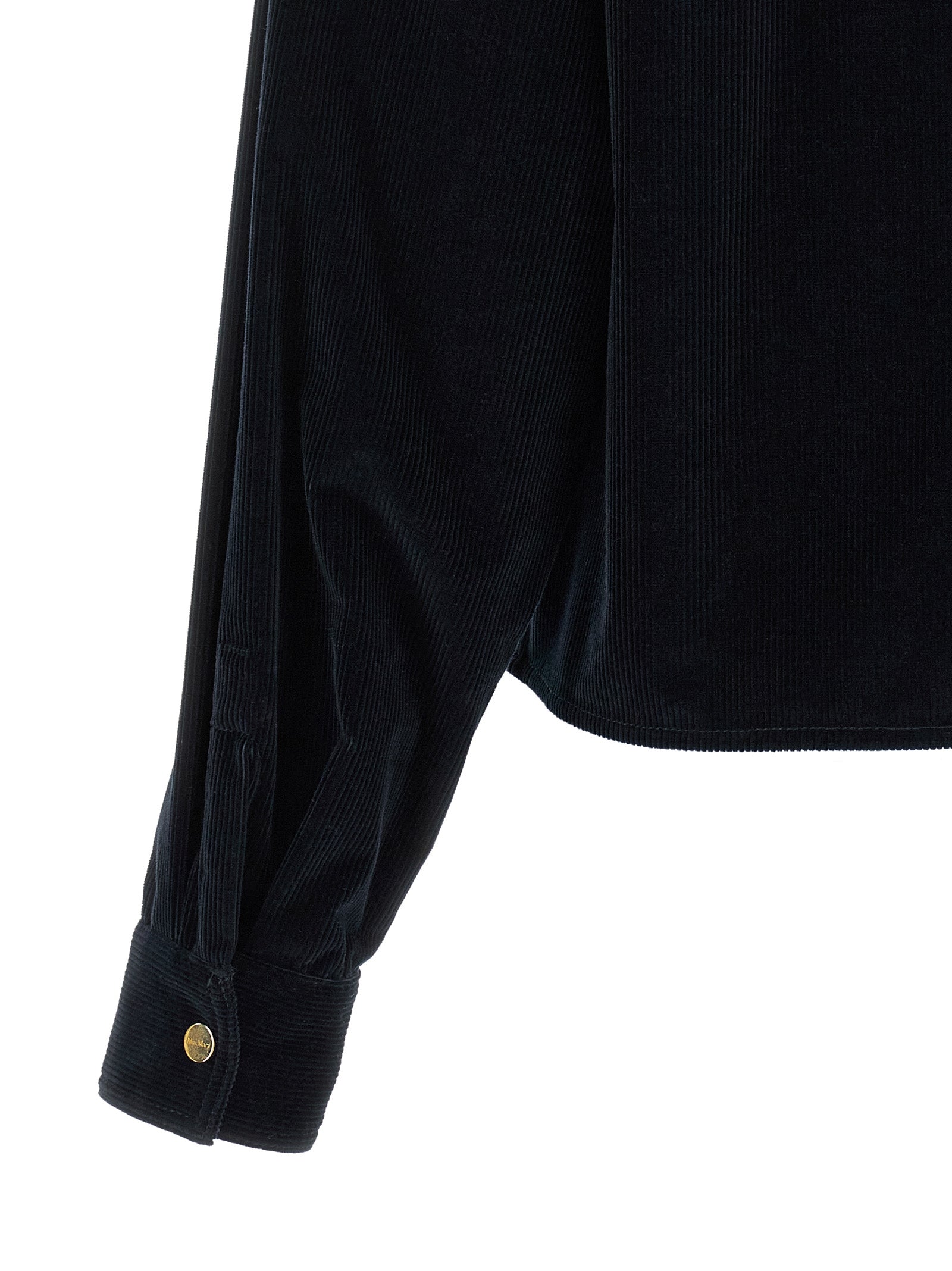 Max Mara Blaue Baumwolljacke in voller Länge