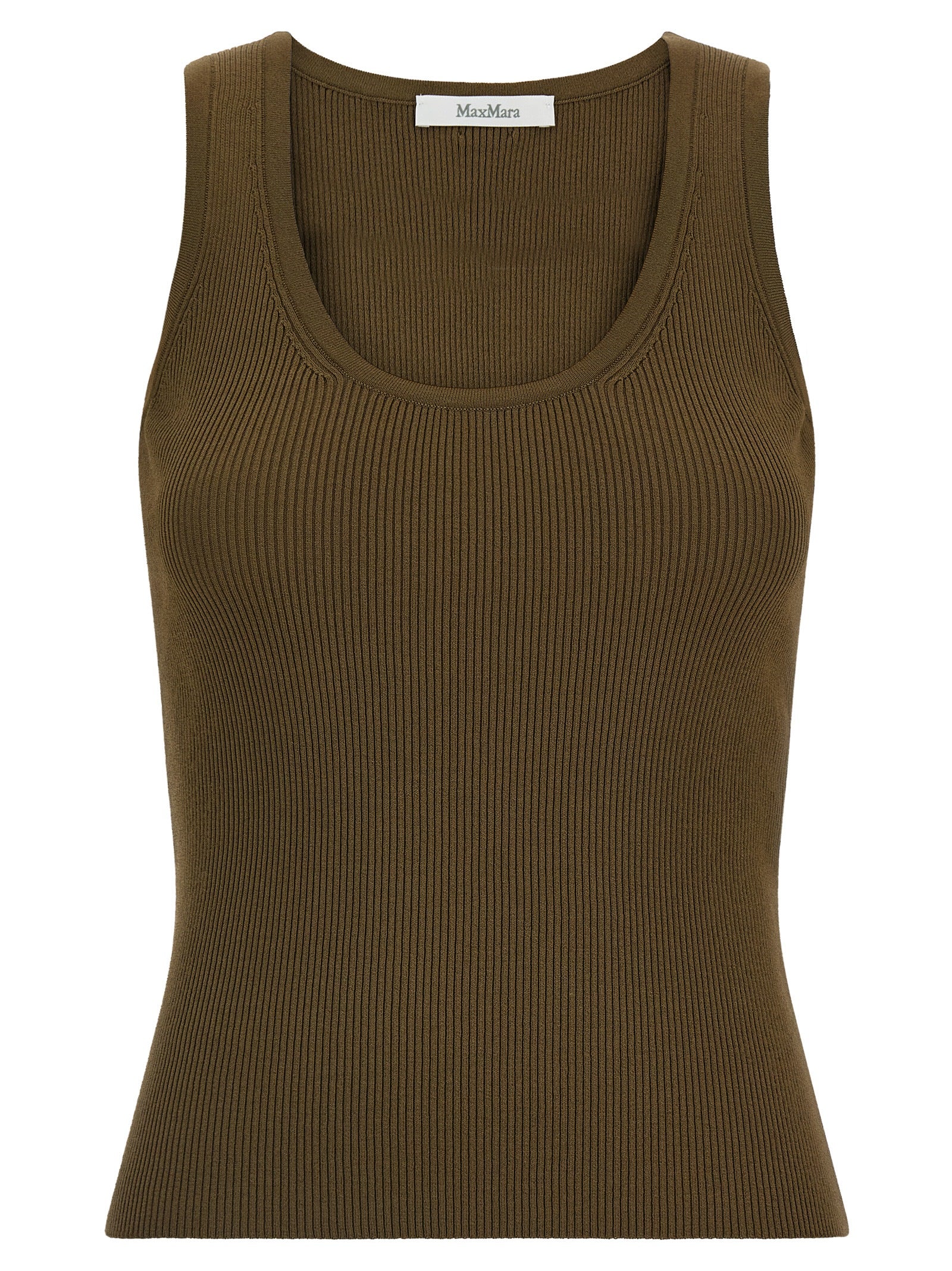 Max Mara Ärmelloses Bicolor-Viskose-T-Shirt
