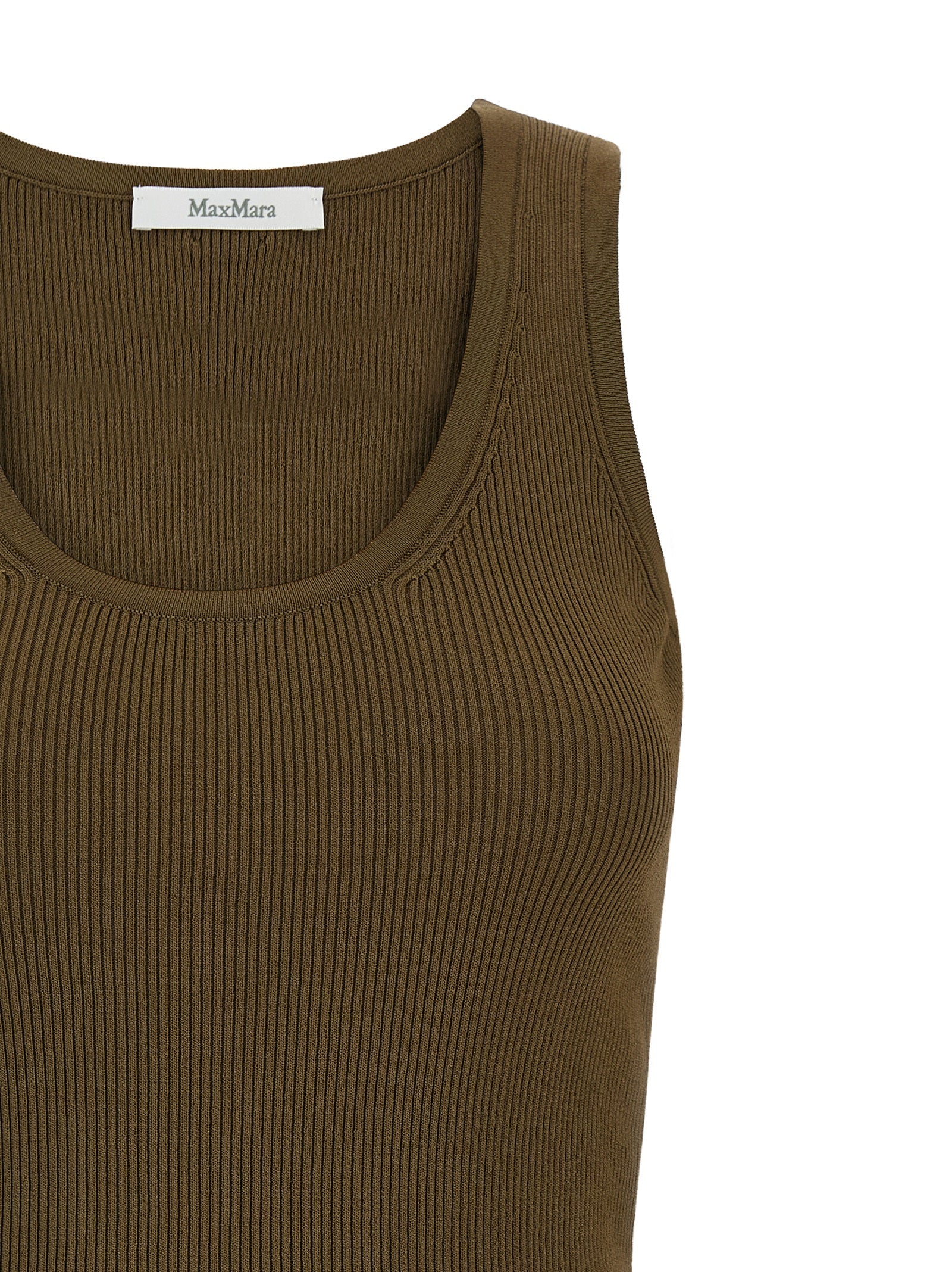 Max Mara Ärmelloses Bicolor-Viskose-T-Shirt