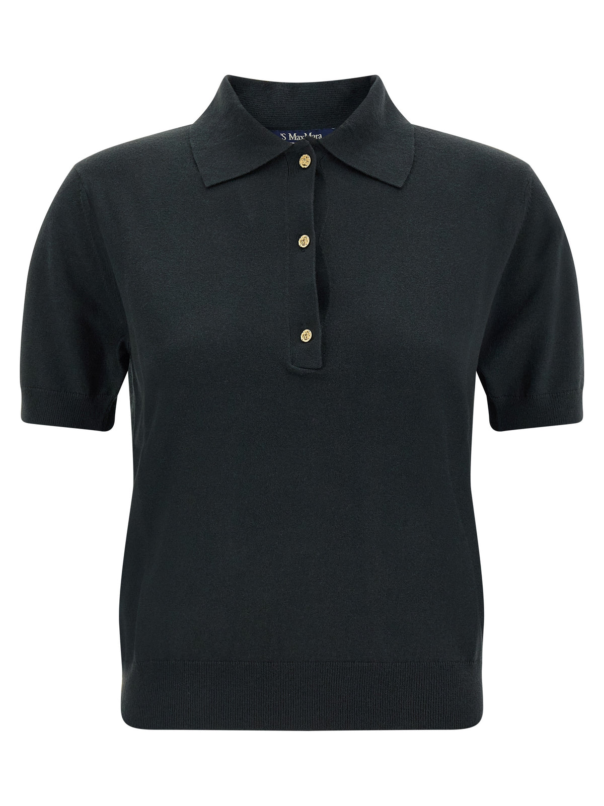'S Max Mara Schwarzes Baumwoll-Poloshirt