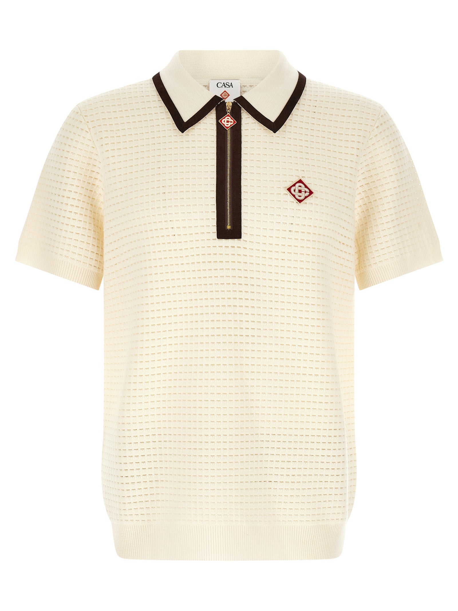 Casablanca Weißes Woll-Poloshirt