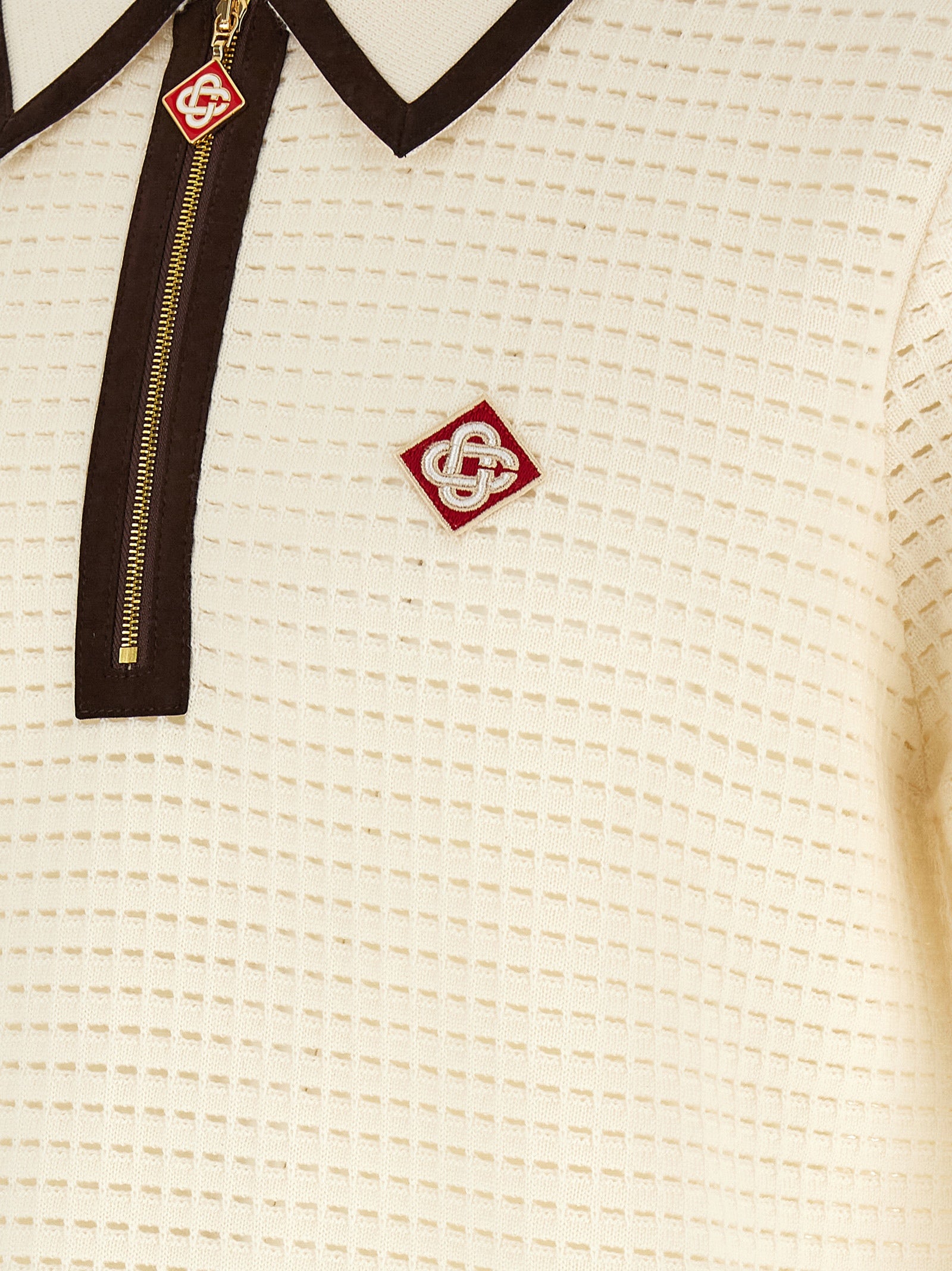 Casablanca Weißes Woll-Poloshirt