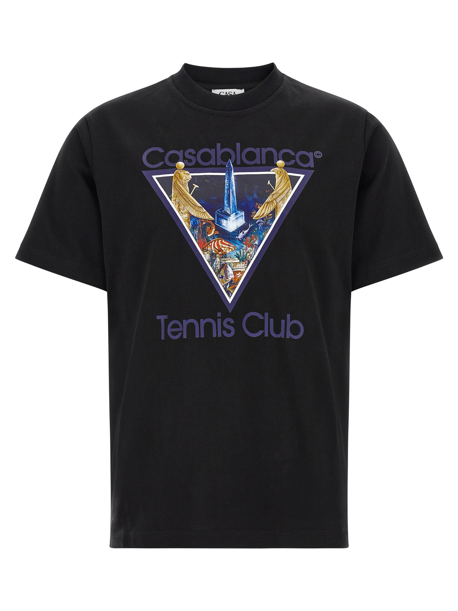 Casablanca Schwarzes Bio-Baumwoll-T-Shirt
