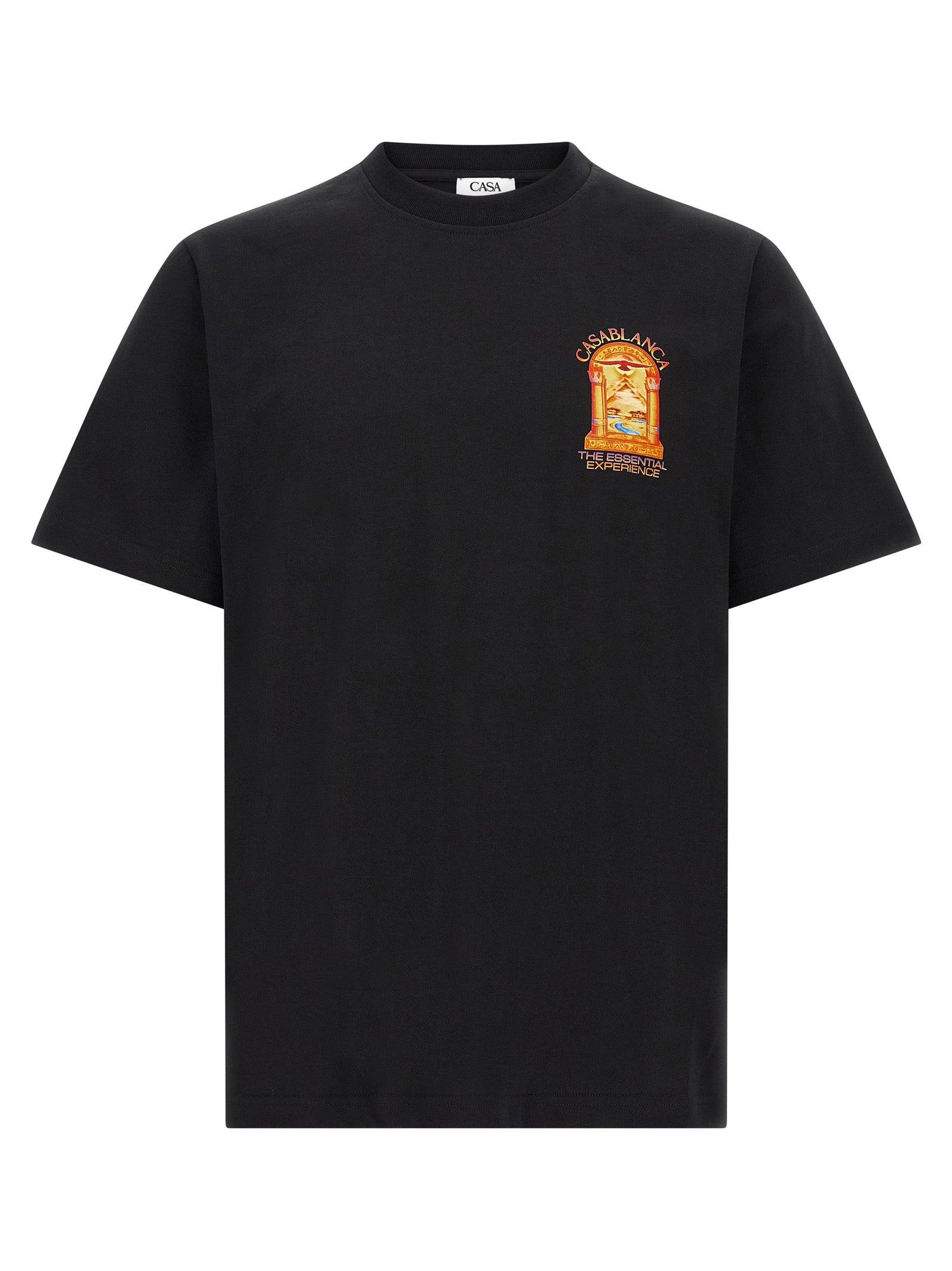 Casablanca Schwarzes Bio-Baumwoll-T-Shirt