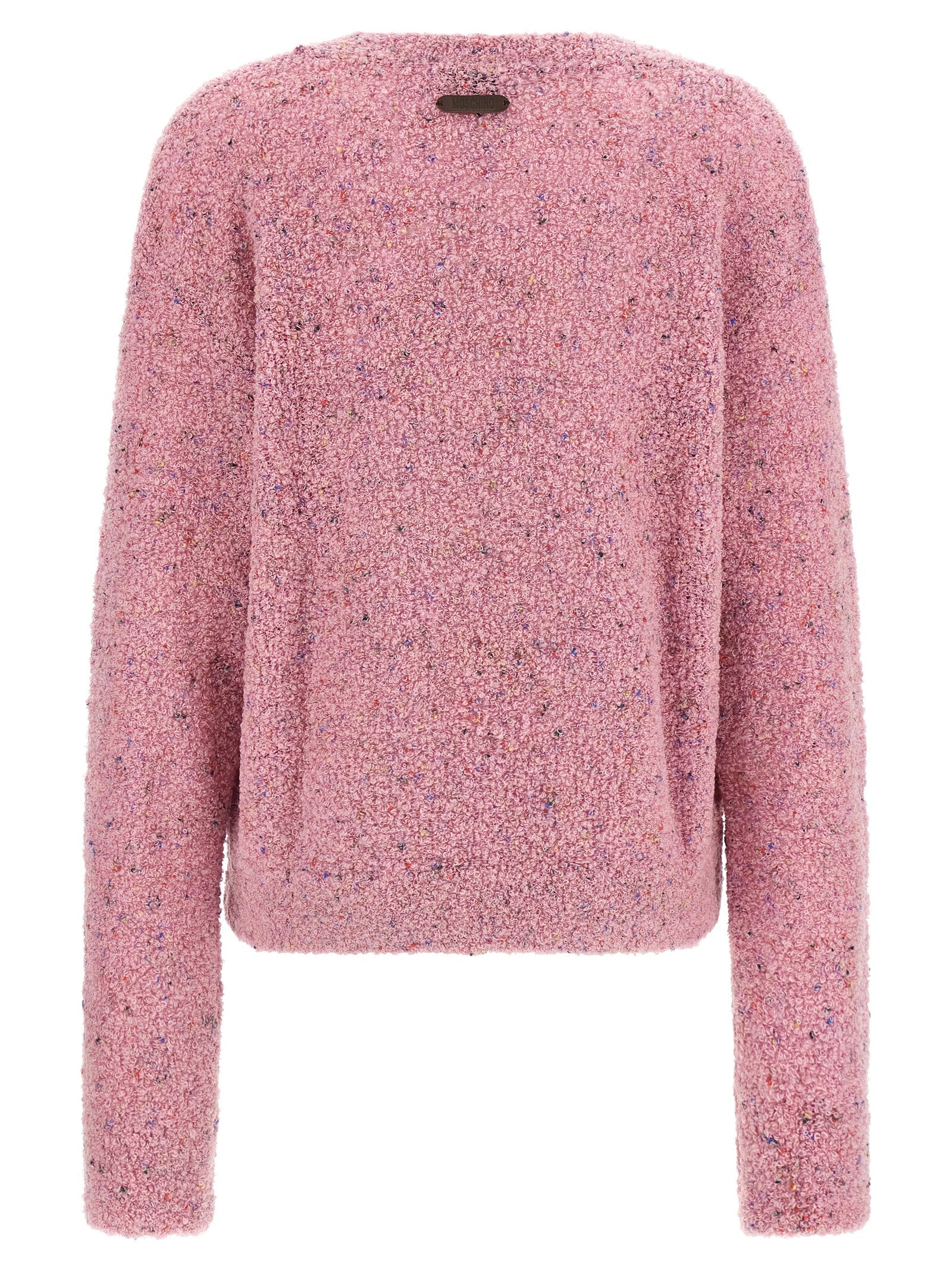 Moschino Mehrfarbige Strickjacke aus reiner Schurwolle