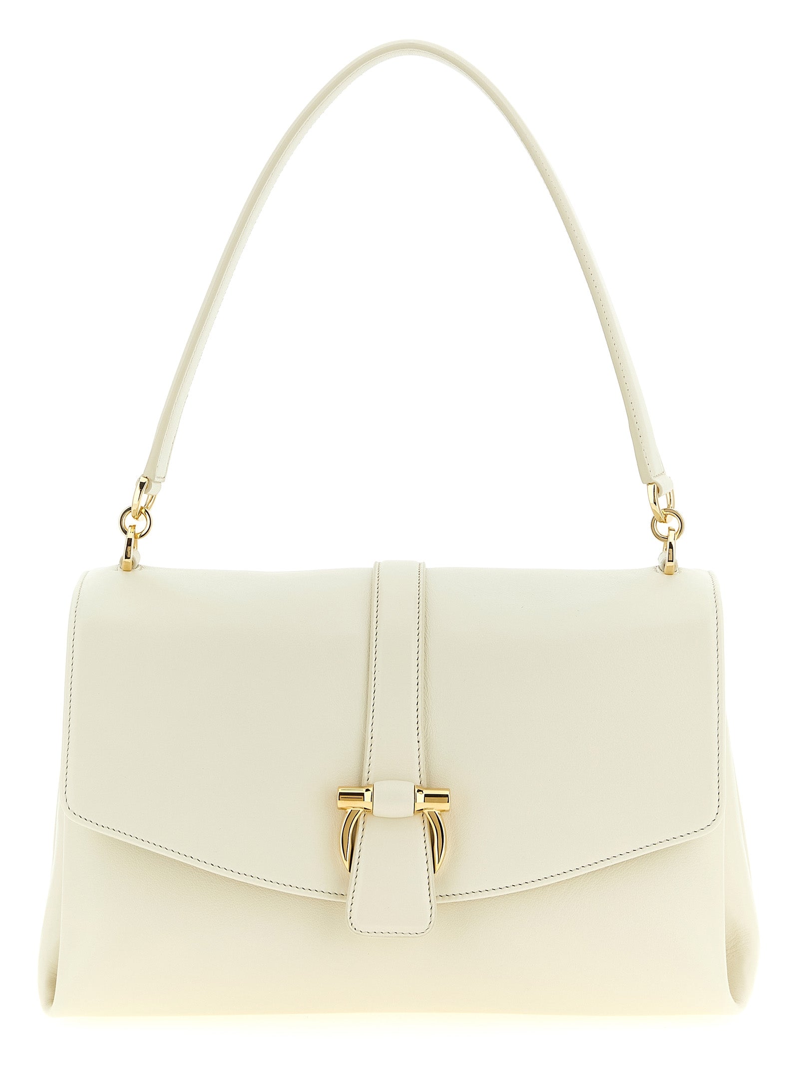 Ferragamo Weiße Kalbsleder-Schultertasche