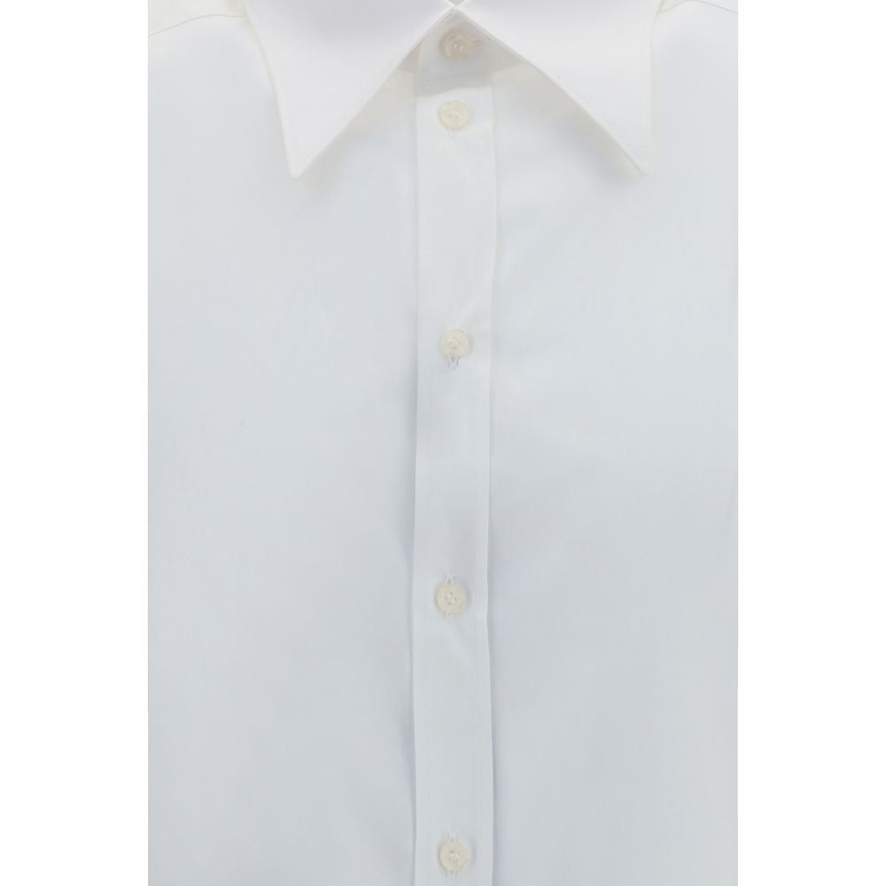 Dolce & Gabbana Weißes Baumwollkleidhemd