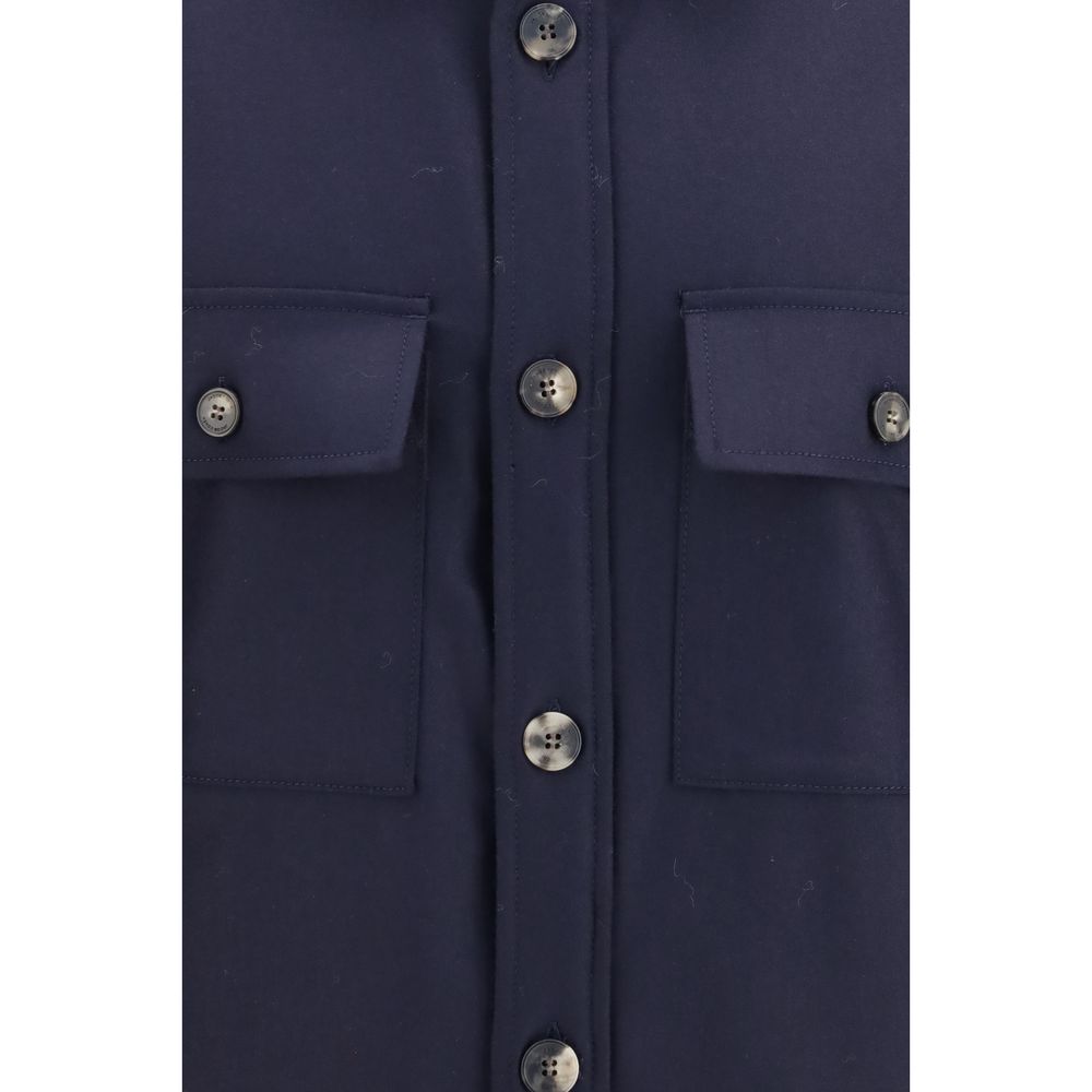 Jacob Cohen Blaue Jacke aus Wolle Oves Aries in voller Länge