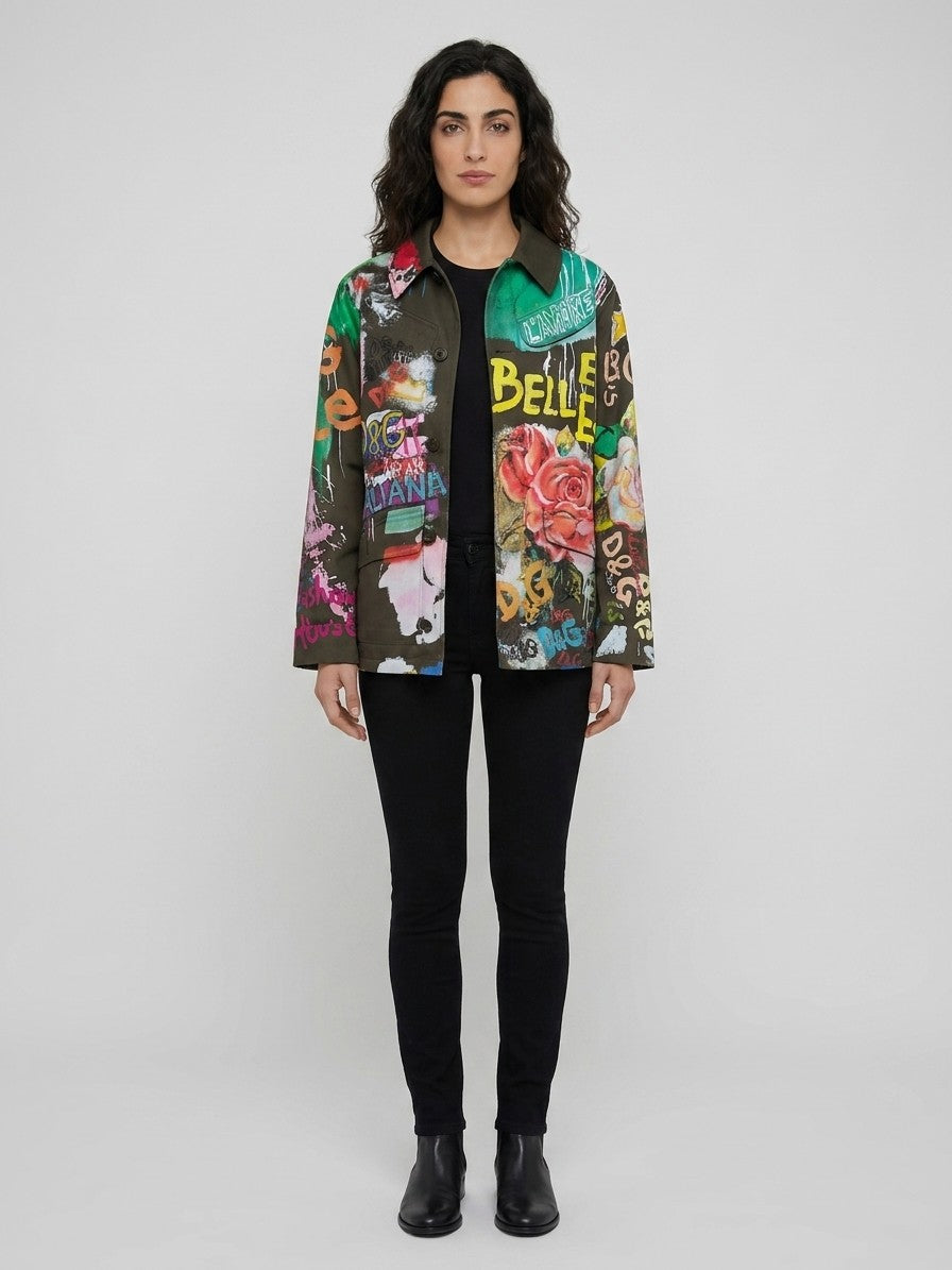 Dolce & Gabbana Mehrfarbige Jeansjacke aus Baumwolle