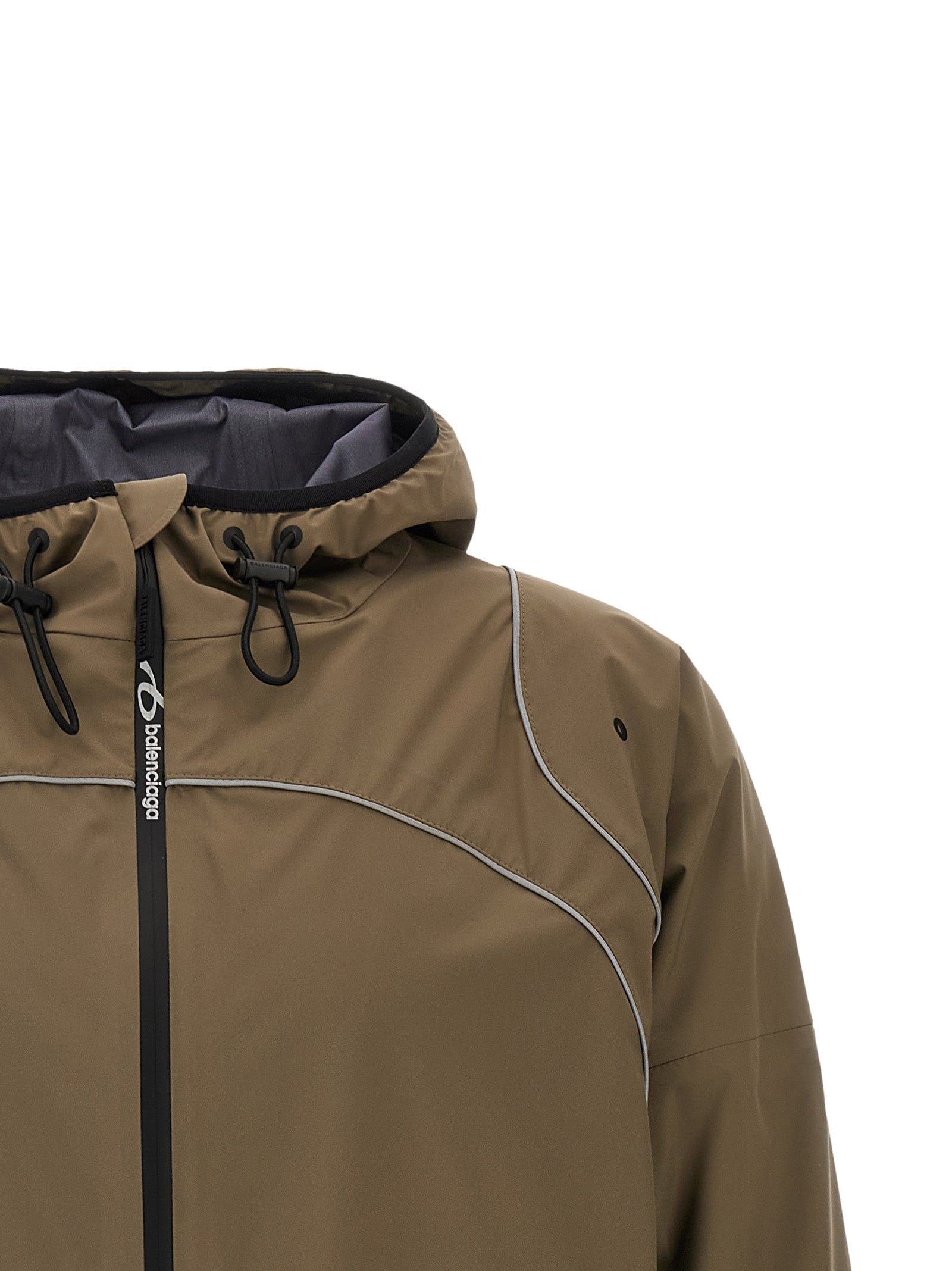 Balenciaga Grauer Parka aus Polyester