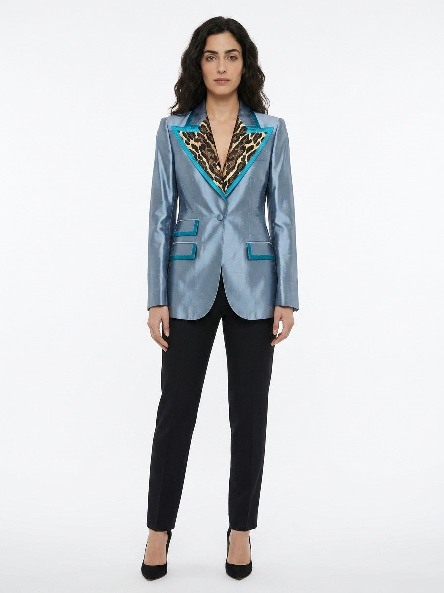 Dolce & Gabbana Blauer Blazer aus Polyamid
