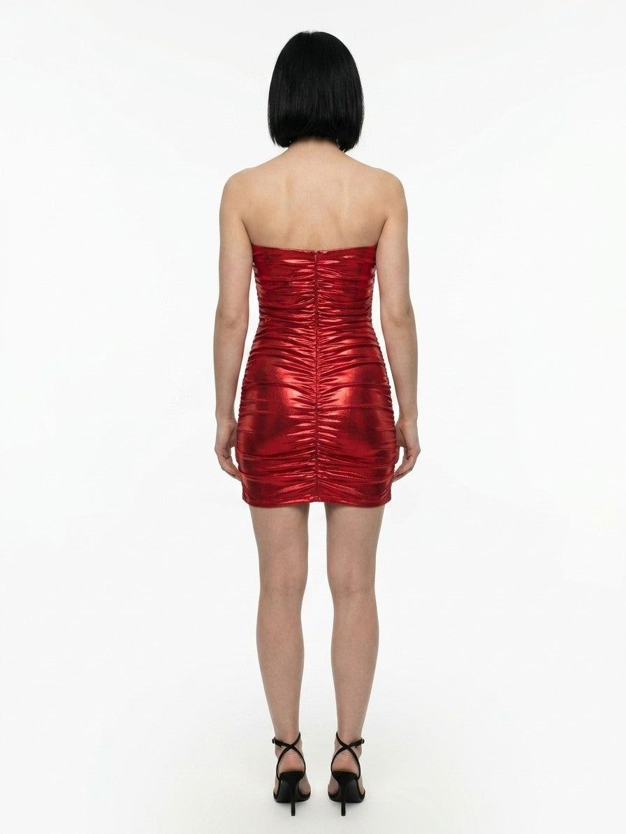 Dolce & Gabbana Rotes Baumwoll-Cocktailkleid