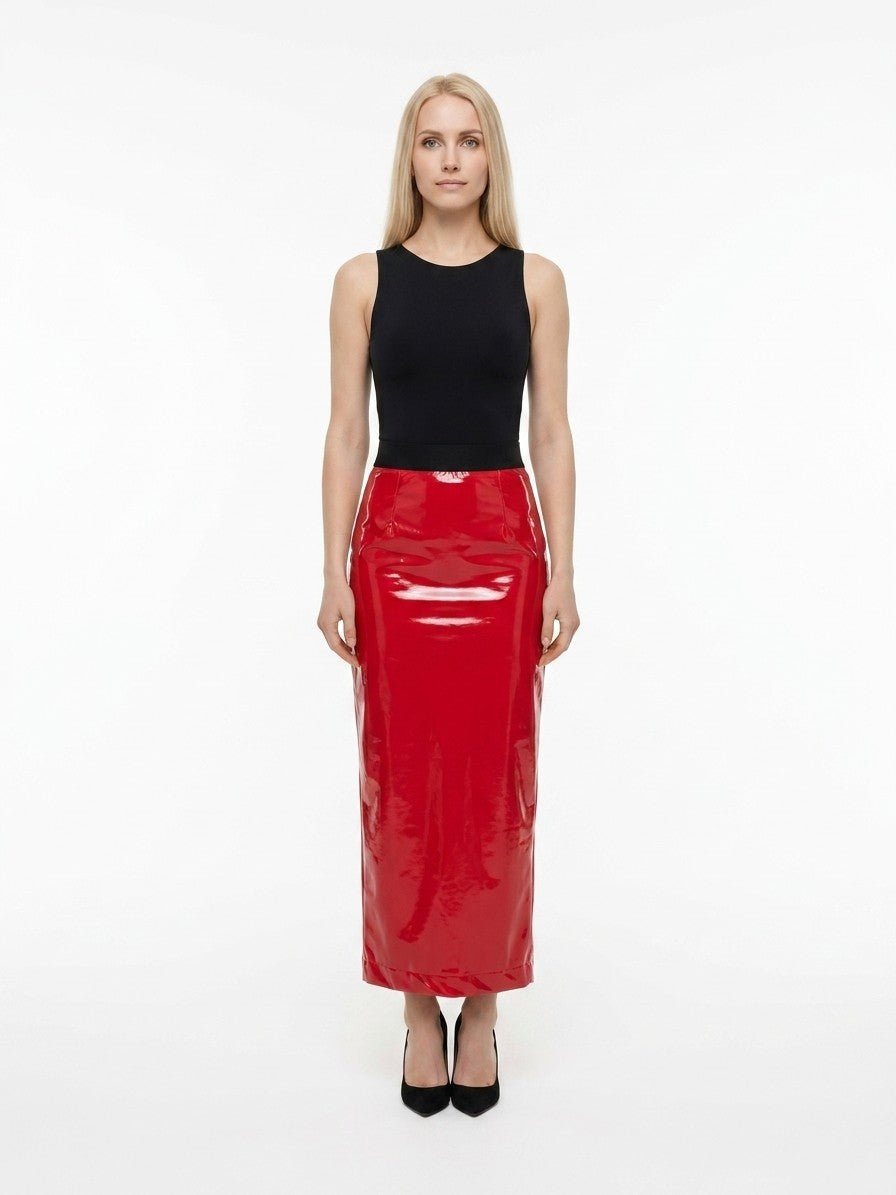 Dolce & Gabbana Roter Elastan-Maxirock