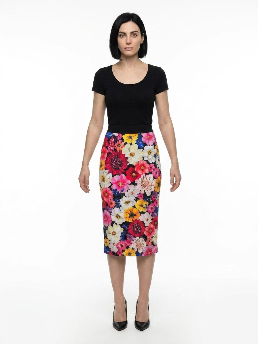 Dolce & Gabbana Midikleid aus Stretch-Material in Multicolor