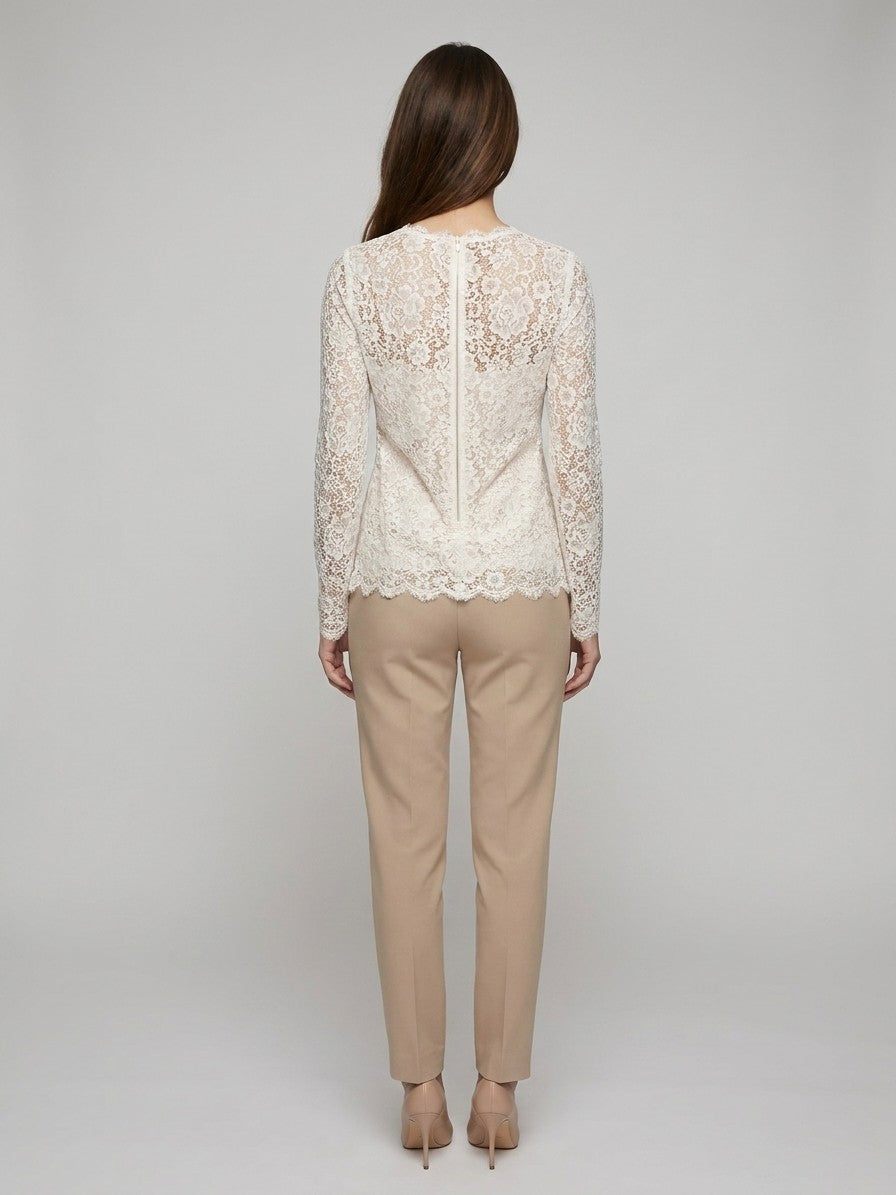 Dolce & Gabbana Cremefarbenes Baumwollhemd