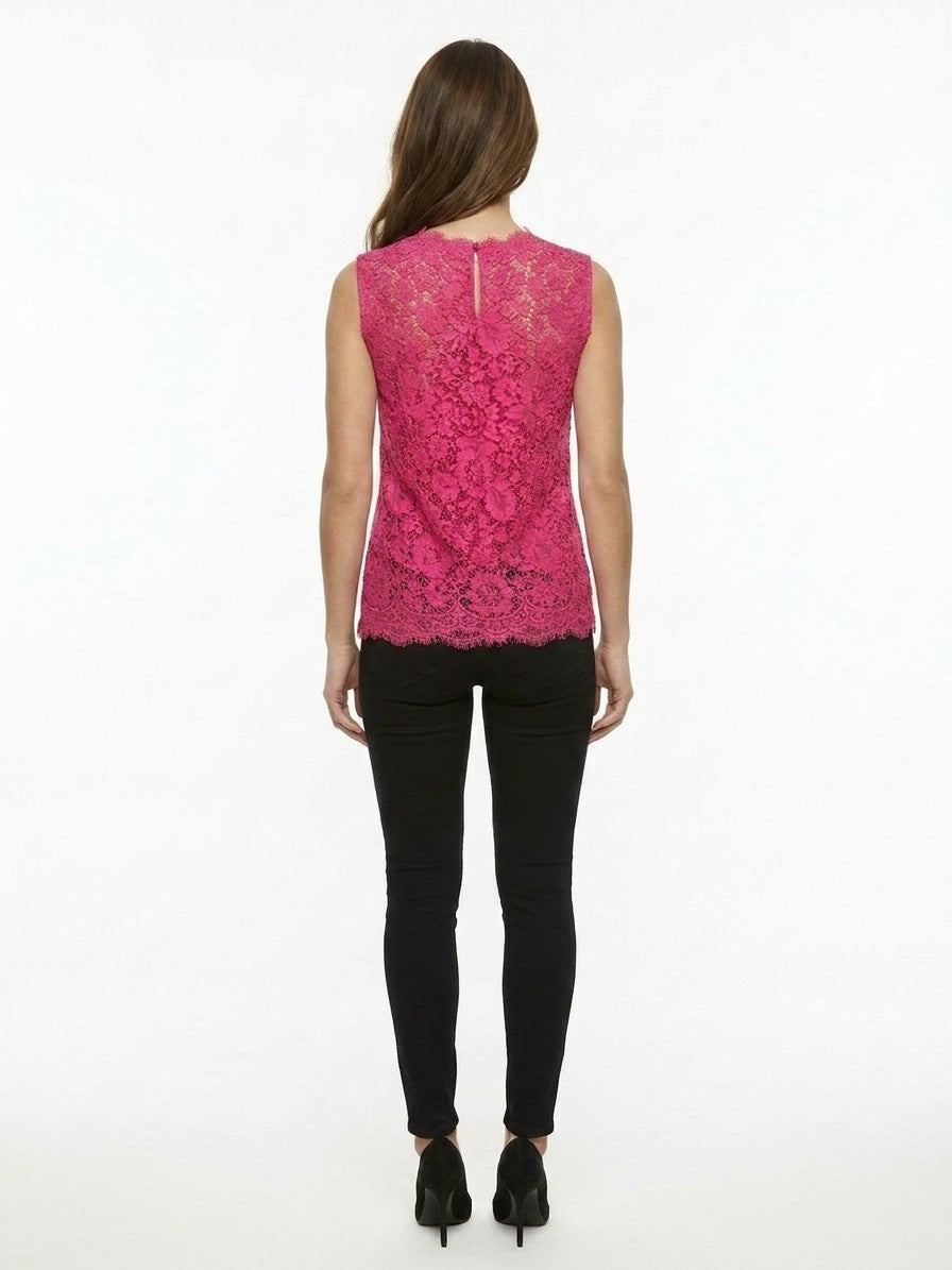 Dolce & Gabbana Ärmelloses T-Shirt aus Baumwolle in Pink