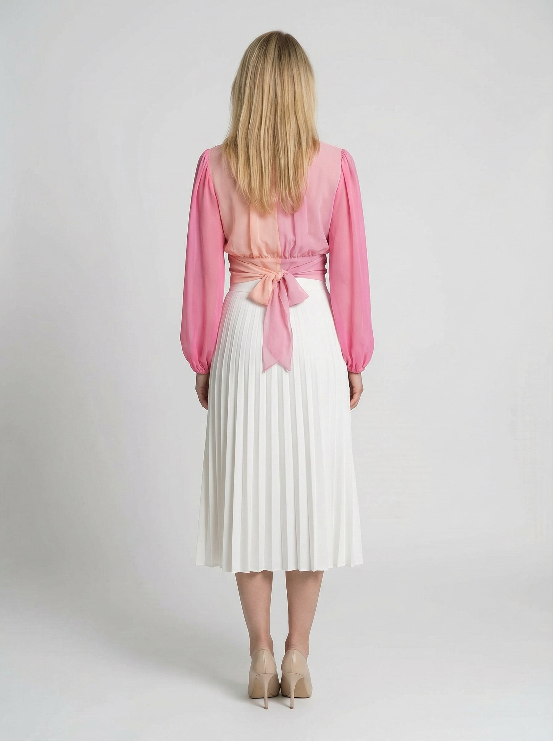 Dolce & Gabbana Pink Silk Midi Skirt