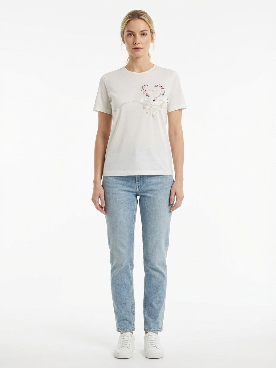 Dolce & Gabbana Weißes Seiden-T-Shirt