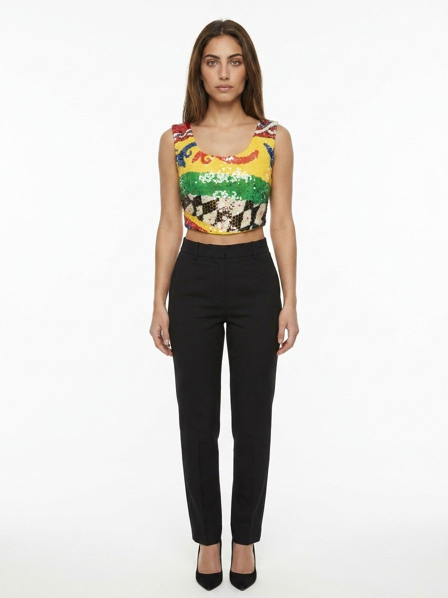 Dolce & Gabbana Ärmelloses T-Shirt aus Polyester in Multicolor