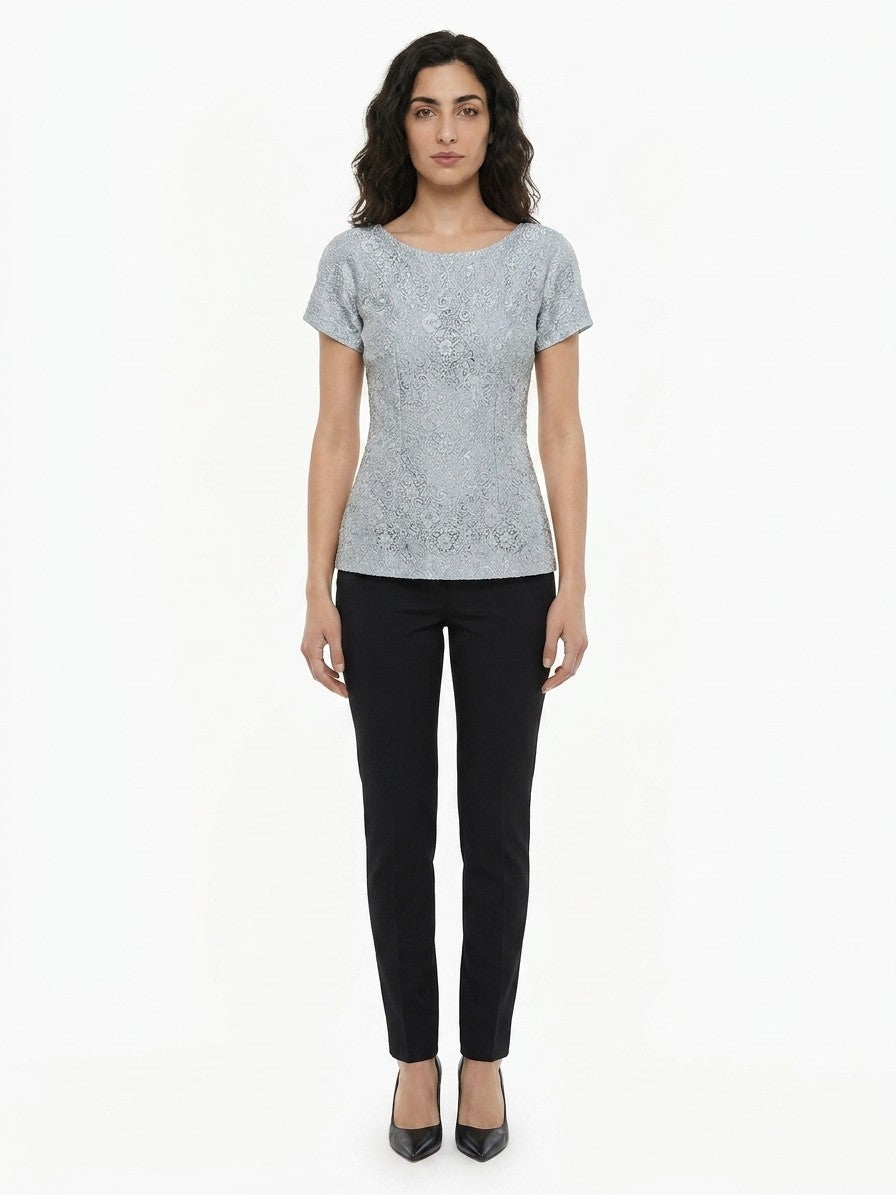 Dolce & Gabbana Hellblaue Polyamid-Bluse