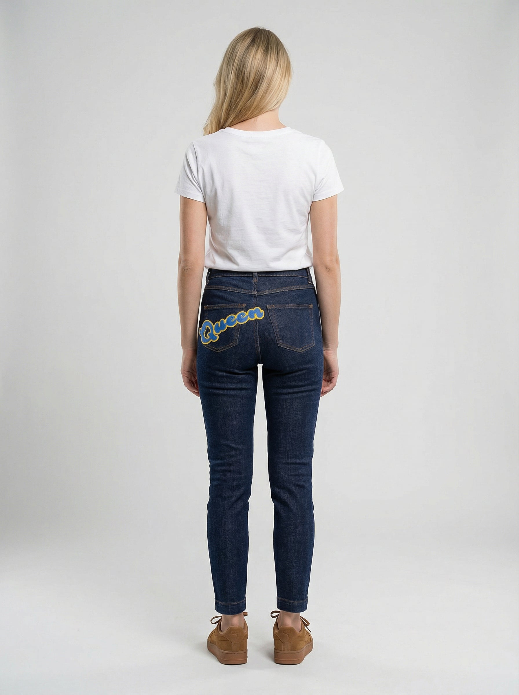 Dolce & Gabbana Marineblaue Baumwoll-Skinny-Jeans