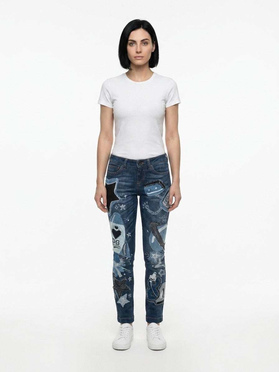 Dolce & Gabbana Blaue Baumwolljeans Denim