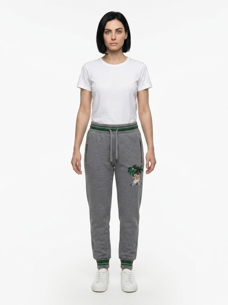 Dolce & Gabbana Graue Baumwoll-Jogginghose (Sporthose)