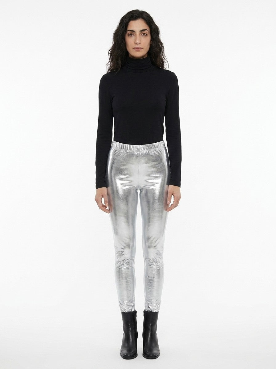 Dolce & Gabbana Silberne Skinny-Hose aus Elasthan