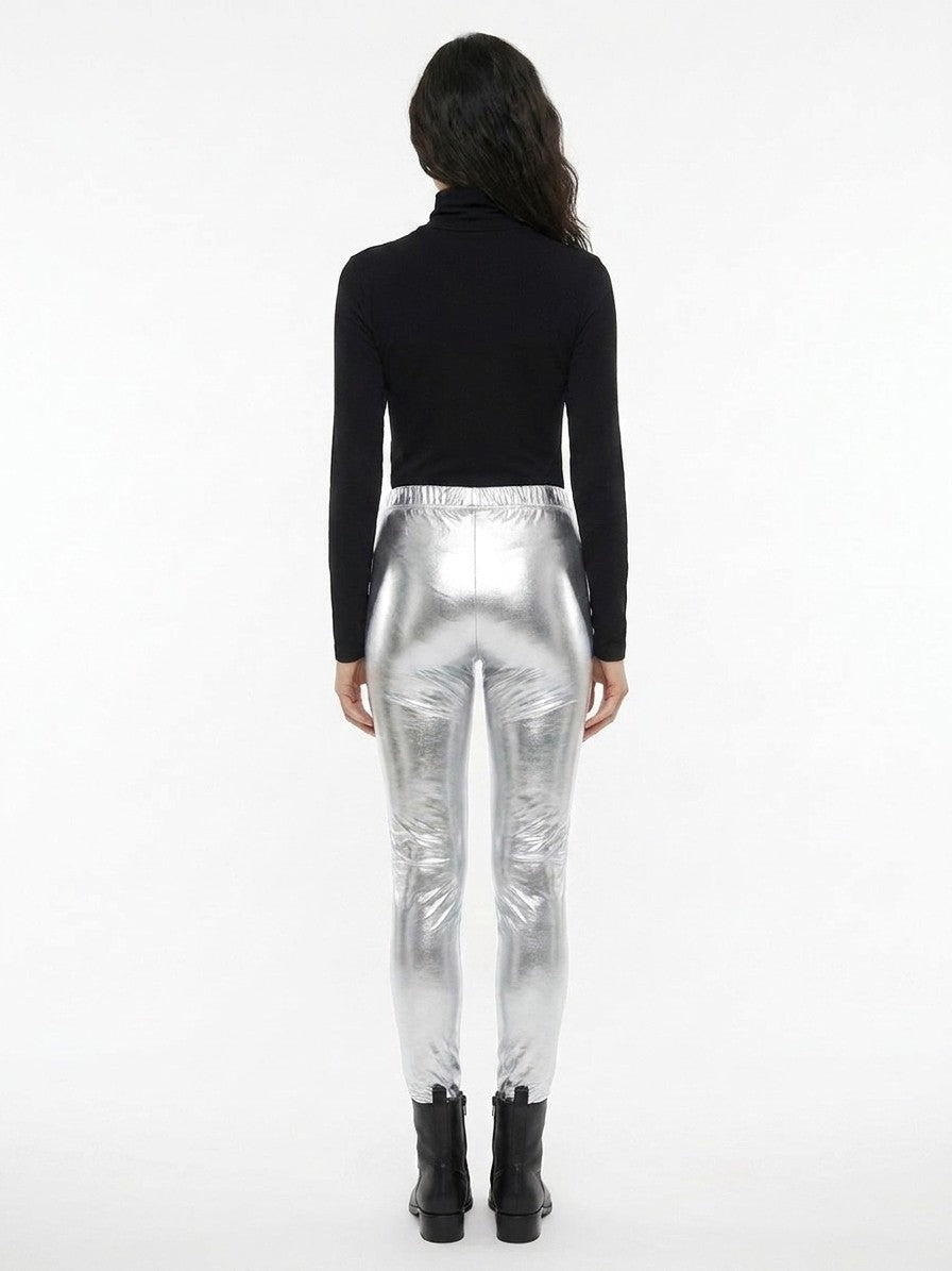 Dolce & Gabbana Silberne Skinny-Hose aus Elasthan