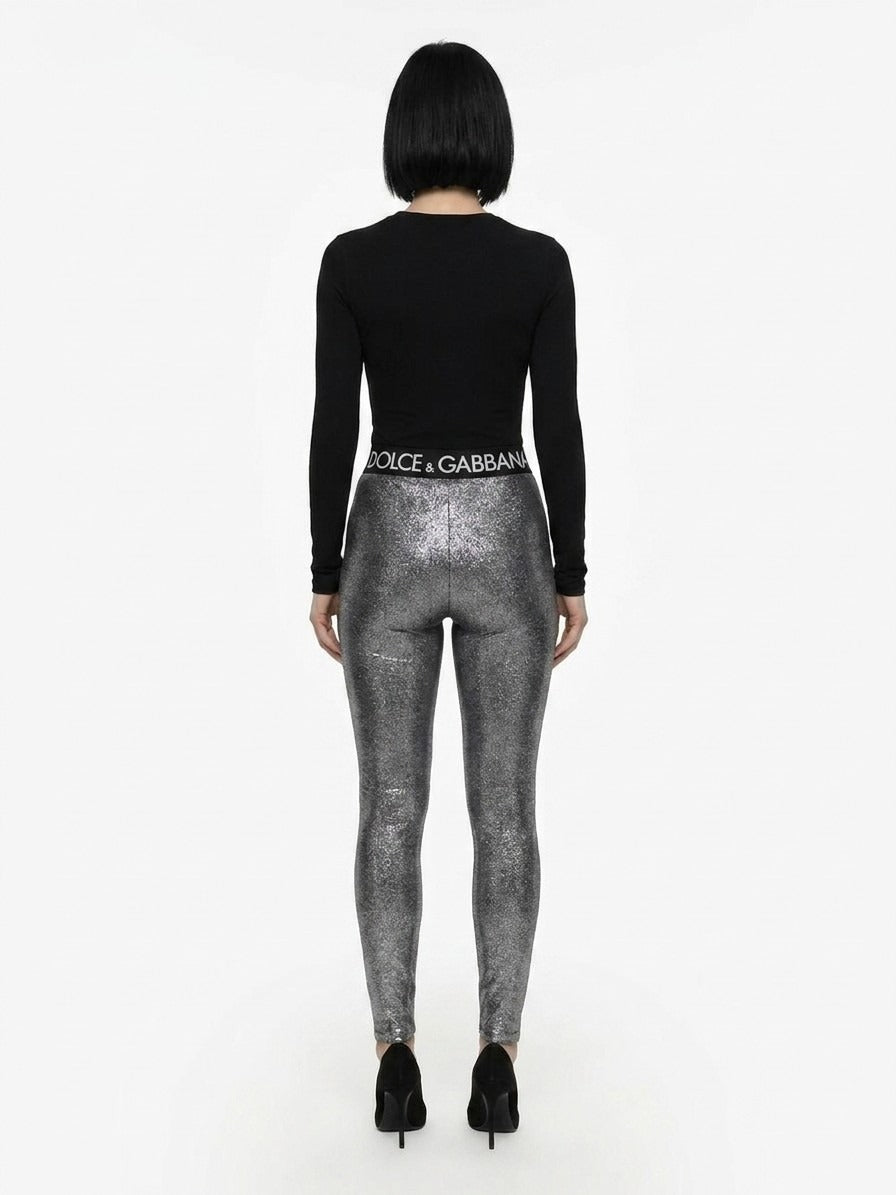 Dolce & Gabbana Graue Polyester-Leggings