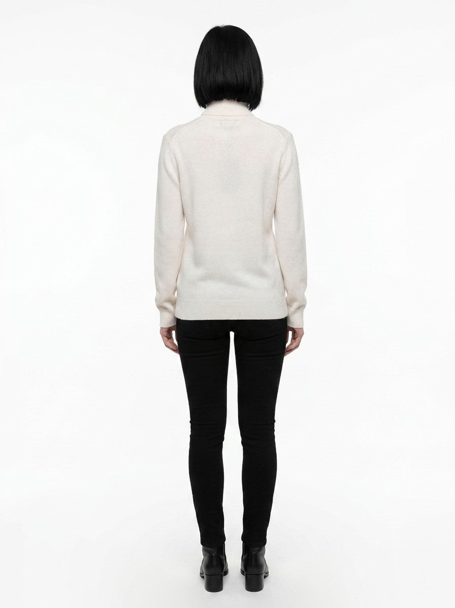 Dolce & Gabbana Weißer Kaschmir-Rollkragenpullover